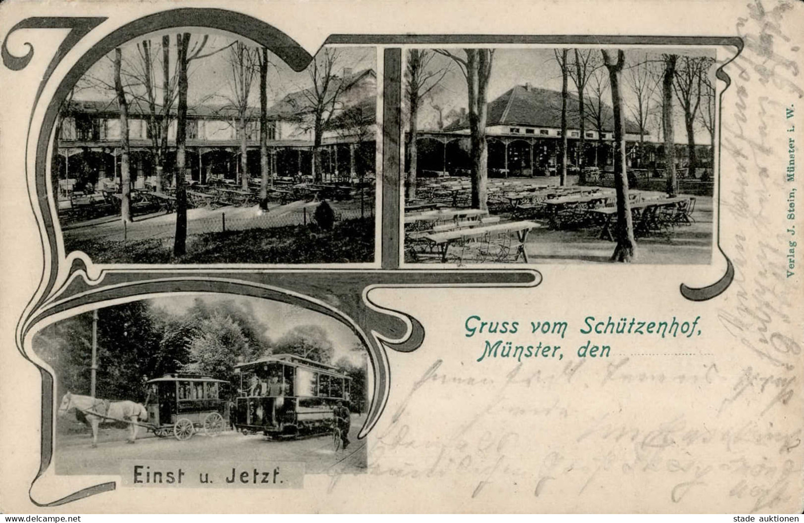 Münster (4400) Gasthaus Zum Schützenhof Straßenbahn I-II - Münster