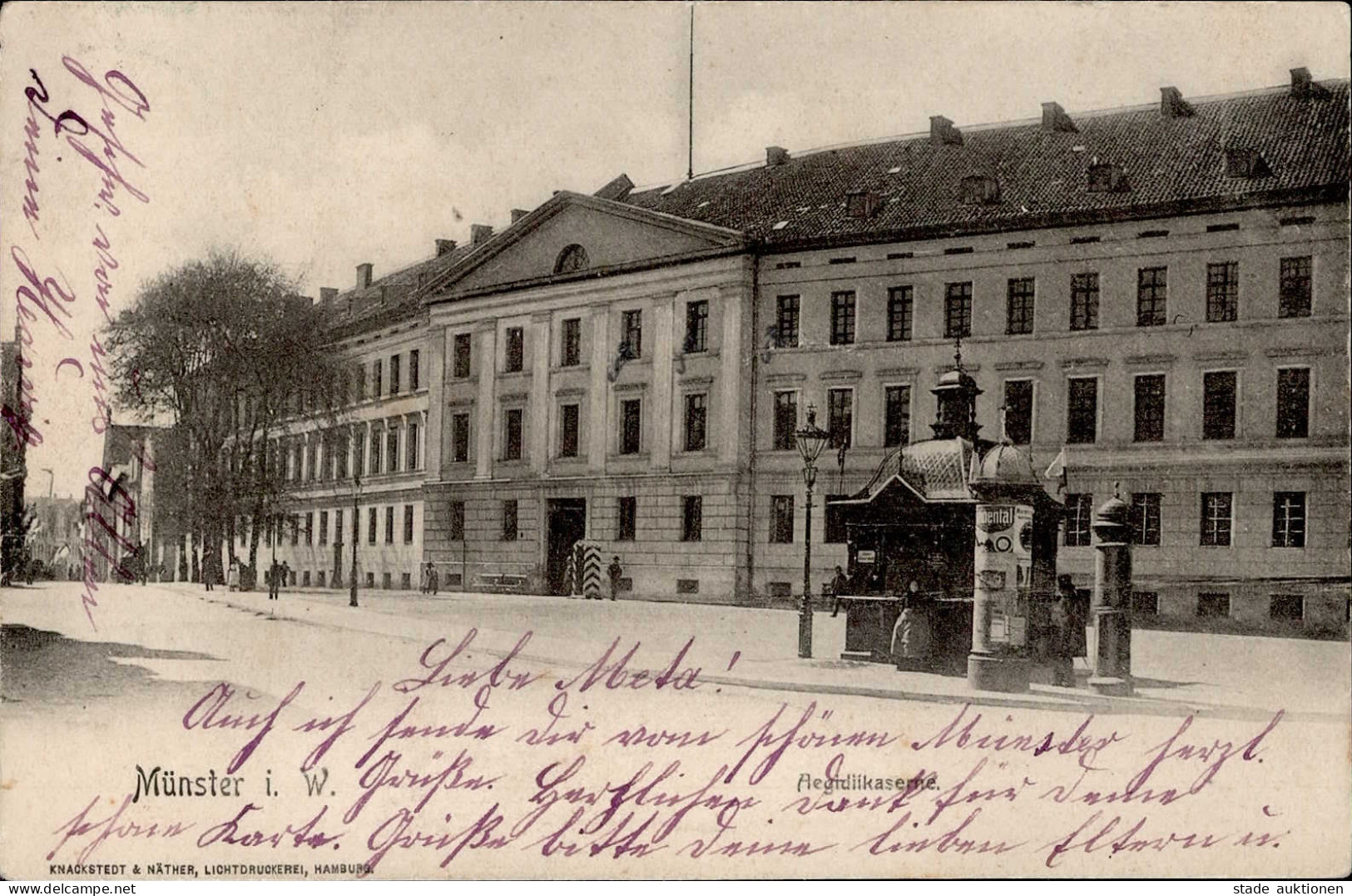 Münster (4400) Litfaßsäule Aegidiikaserne 1902 I-II - Muenster