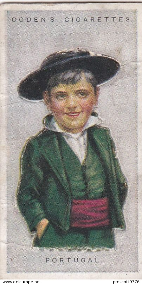 37 Portugal - Children Of All Nations 1924  - Ogdens  Cigarette Card - Original, Antique, Push Out - Ogden's