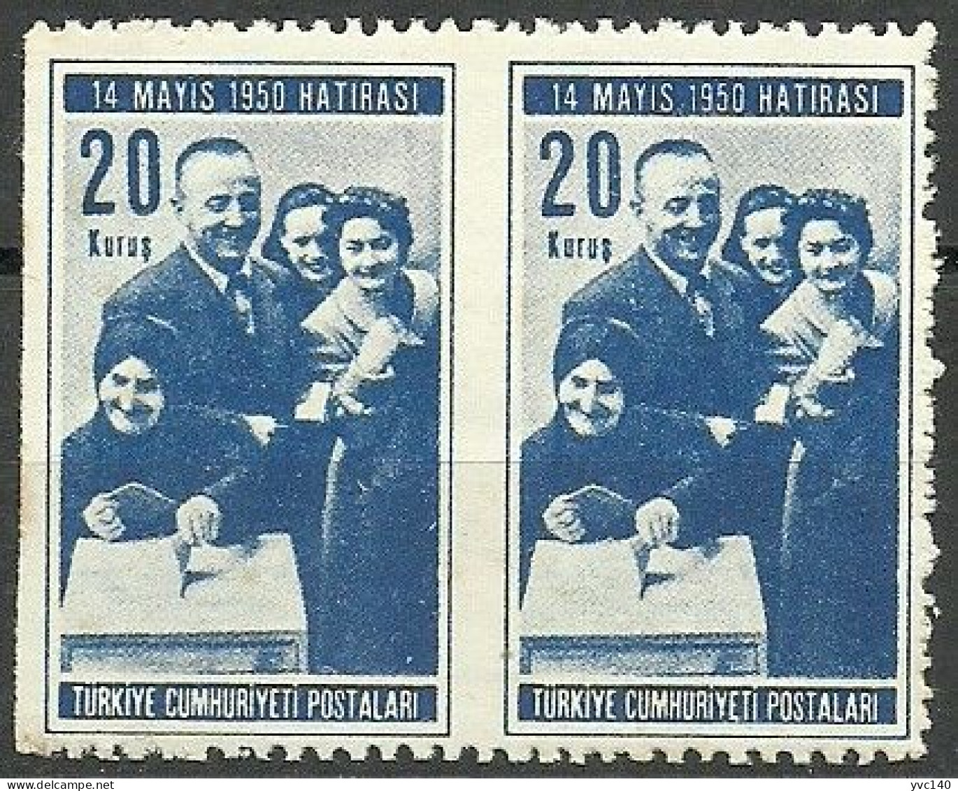 Turkey; 1950 General Elections 20 K. ERROR "Partially Imperf." - Neufs