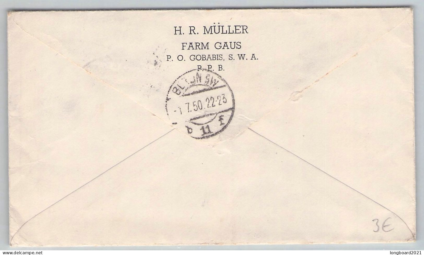 SOUTH WEST AFRICA - AIR MAIL 1950 GOBABIS - PULSNITZ/DE / 6325 - South West Africa (1923-1990)