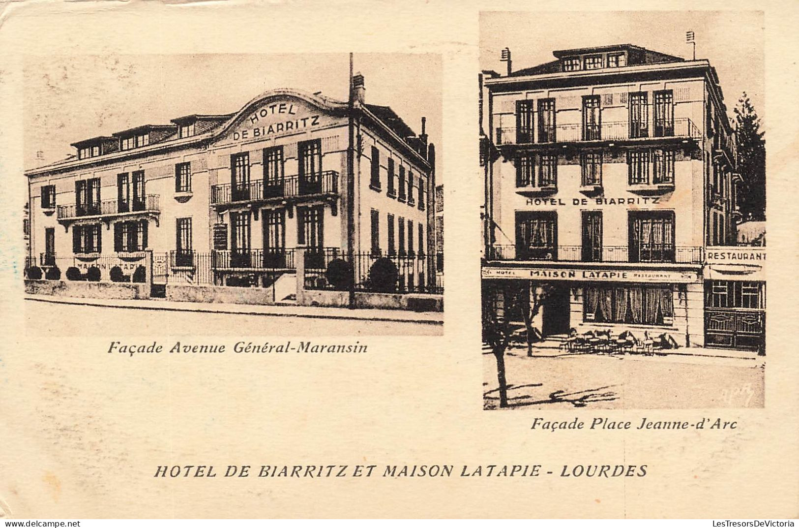 FRANCE - Vue Sur L'hôtel De Biarritz Et Maison Latapie - Lourdes - Multi-vues - Carte Postale Ancienne - Lourdes