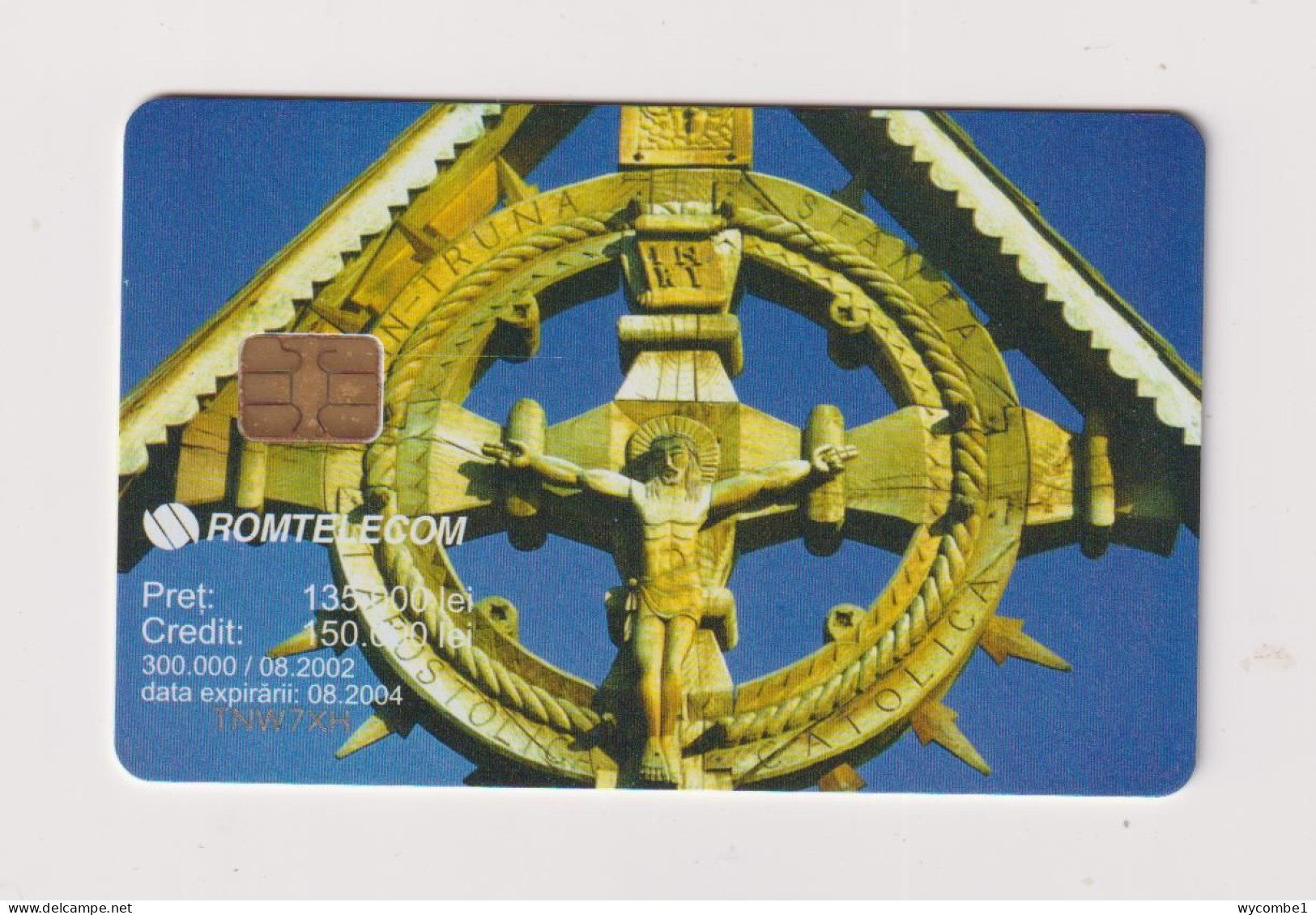 ROMANIA -  Christian Cross Chip  Phonecard - Rumania