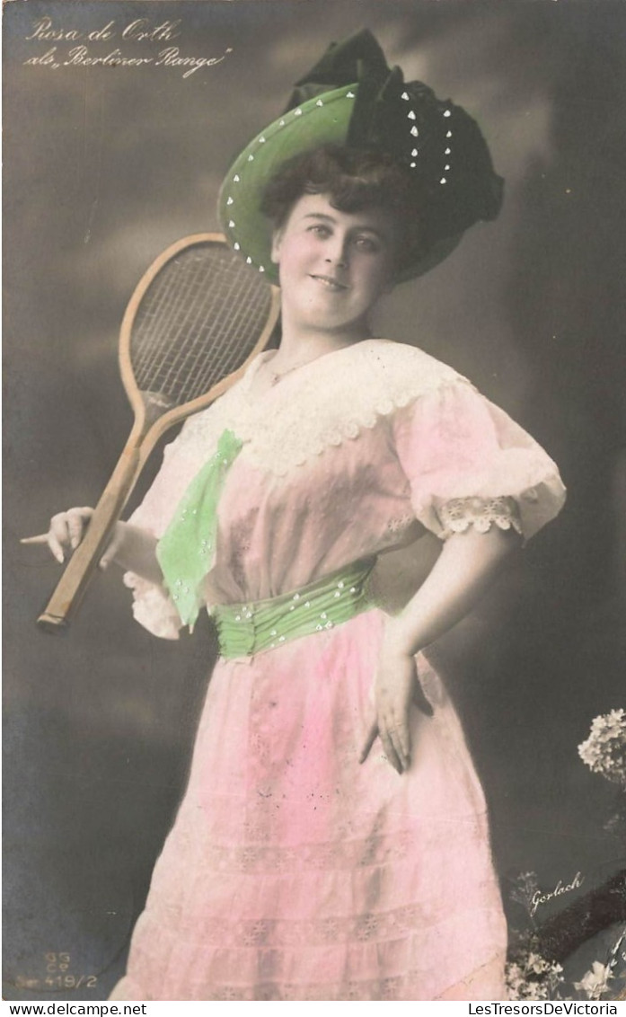 FANTAISIES - Femmes - Femme - Colorisé - Raquette De Tennis - Carte Postale Ancienne - Frauen