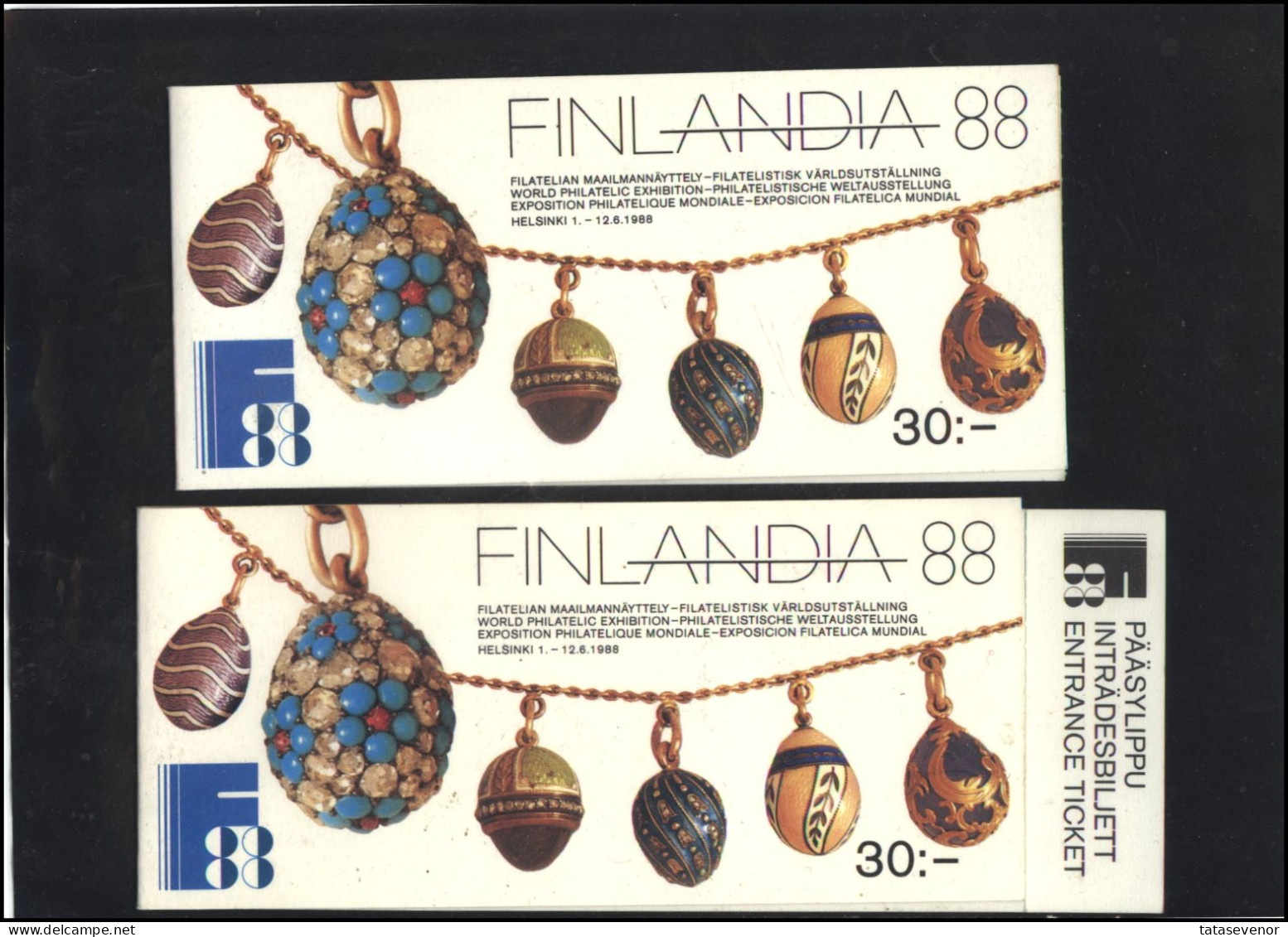 FINLAND Pair Of Booklets Exhibition FINLANDIA 88 Faberge Jewelry - Unused Stamps