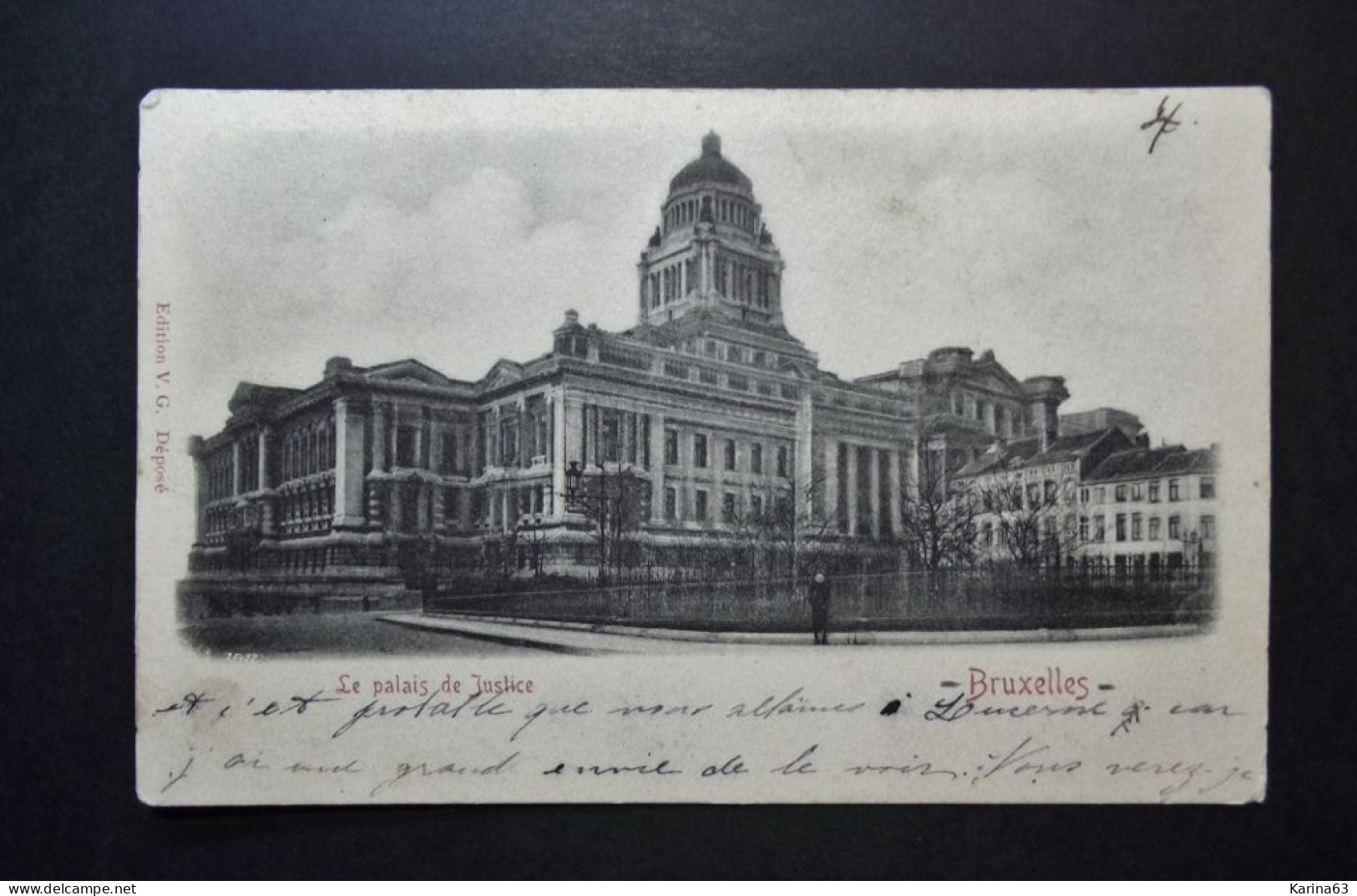 België - Belgique - CPA  - Brussel  Bruxelles - Le Palais De Justice - Used Card Obl. Leysin Vers Paris 1901 - Monuments