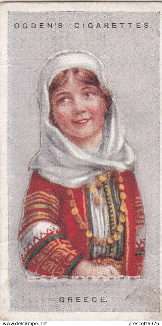 17 Greece - Children Of All Nations 1924  - Ogdens  Cigarette Card - Original, Antique, Push Out - Ogden's