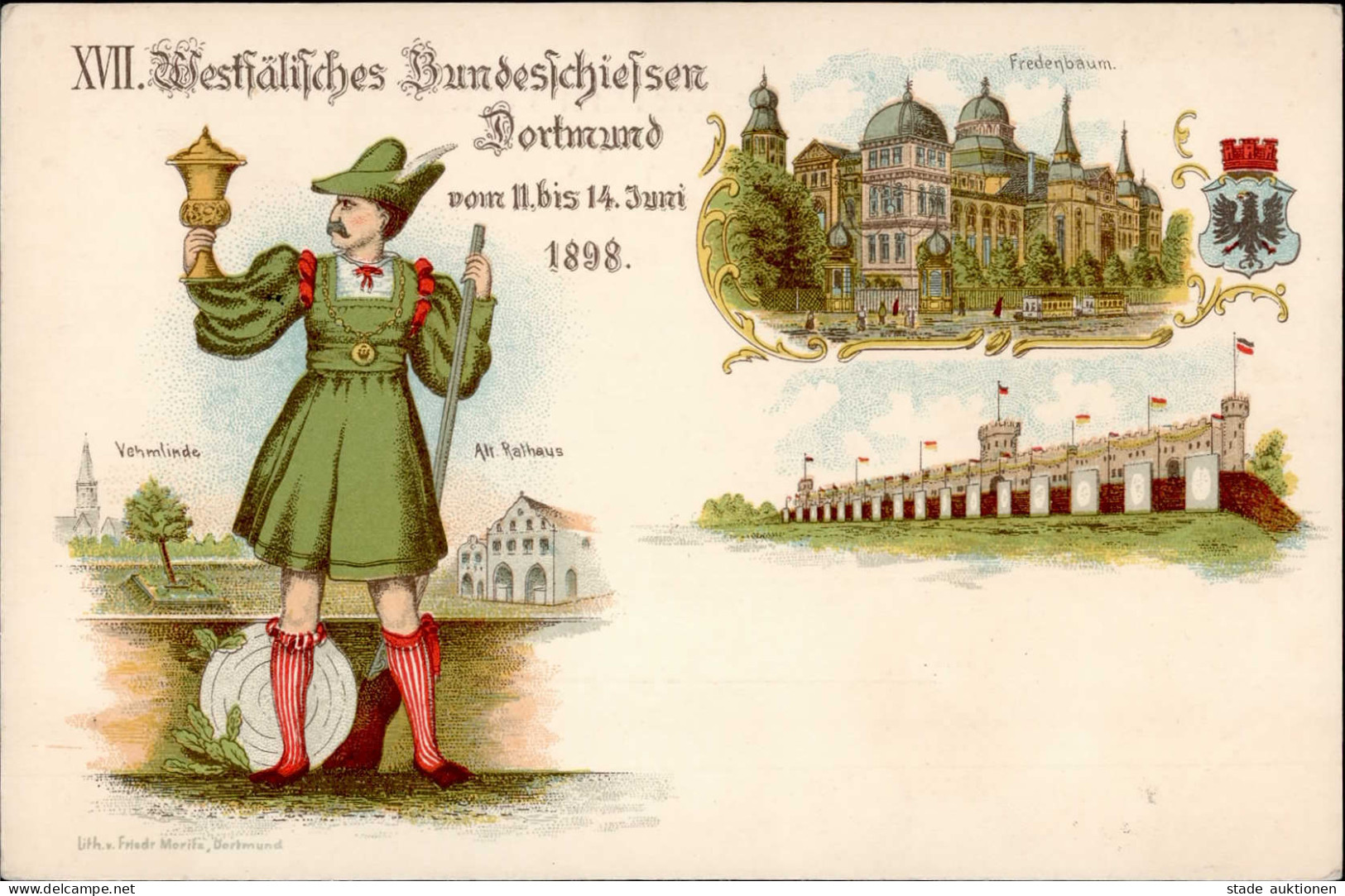 Dortmund (4600) XVII. Westfälisches Bundesschießen 11. Bis 14. Juni 1898 Rathaus I - Dortmund