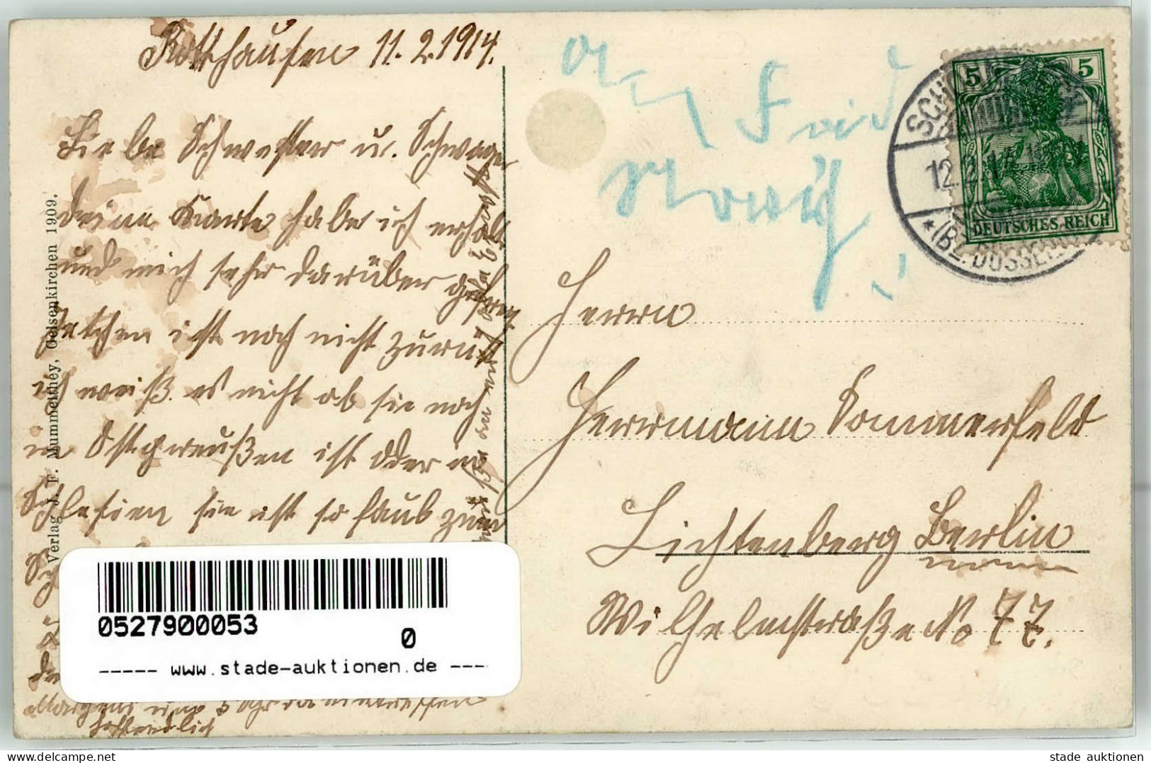 Rotthausen (4650) Zeche Dahlbusch 1914 I-II - Other & Unclassified