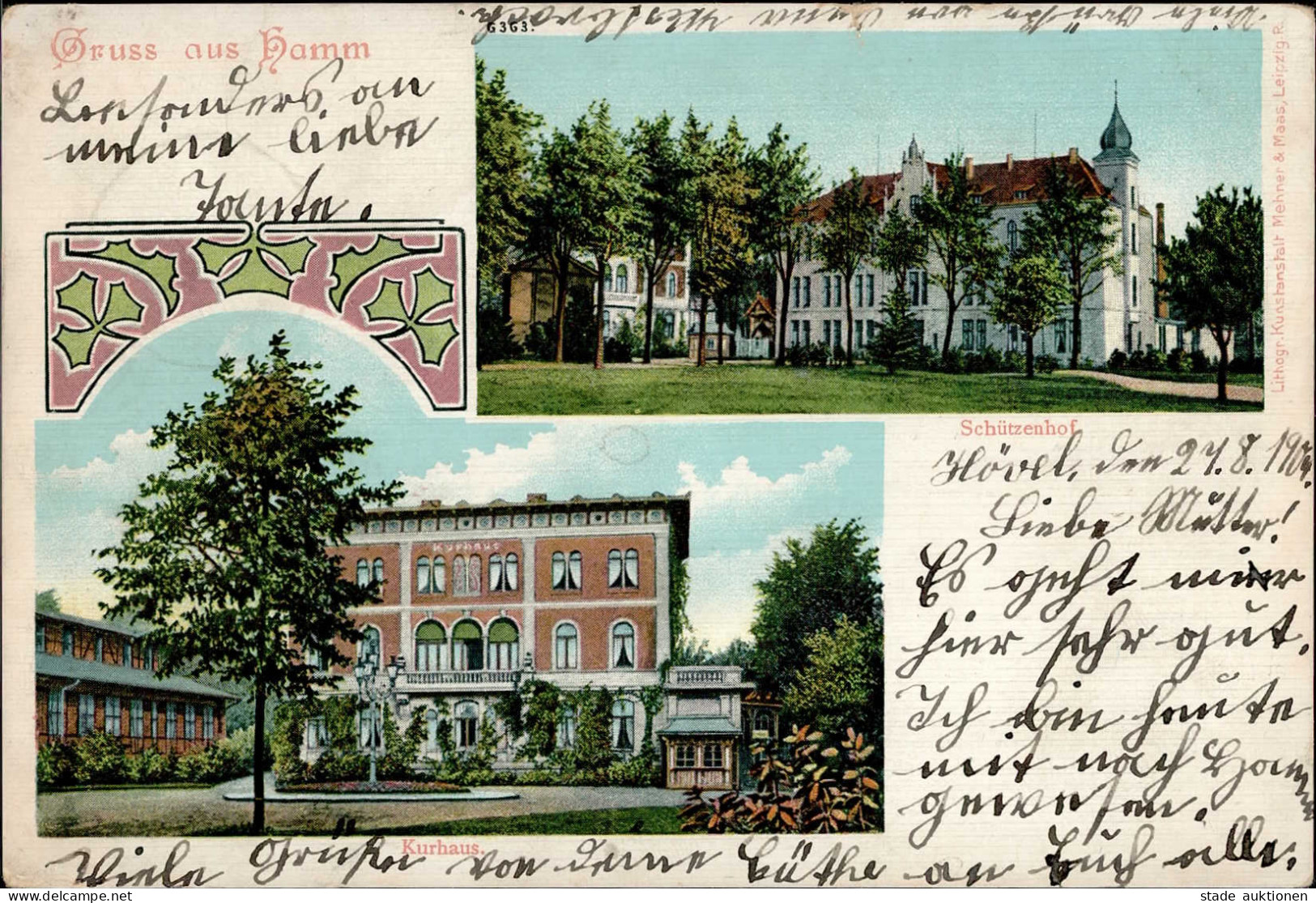 Hamm (4700) Gasthaus Zum Schützenhof Sanatorium 1904 I-II - Hamm