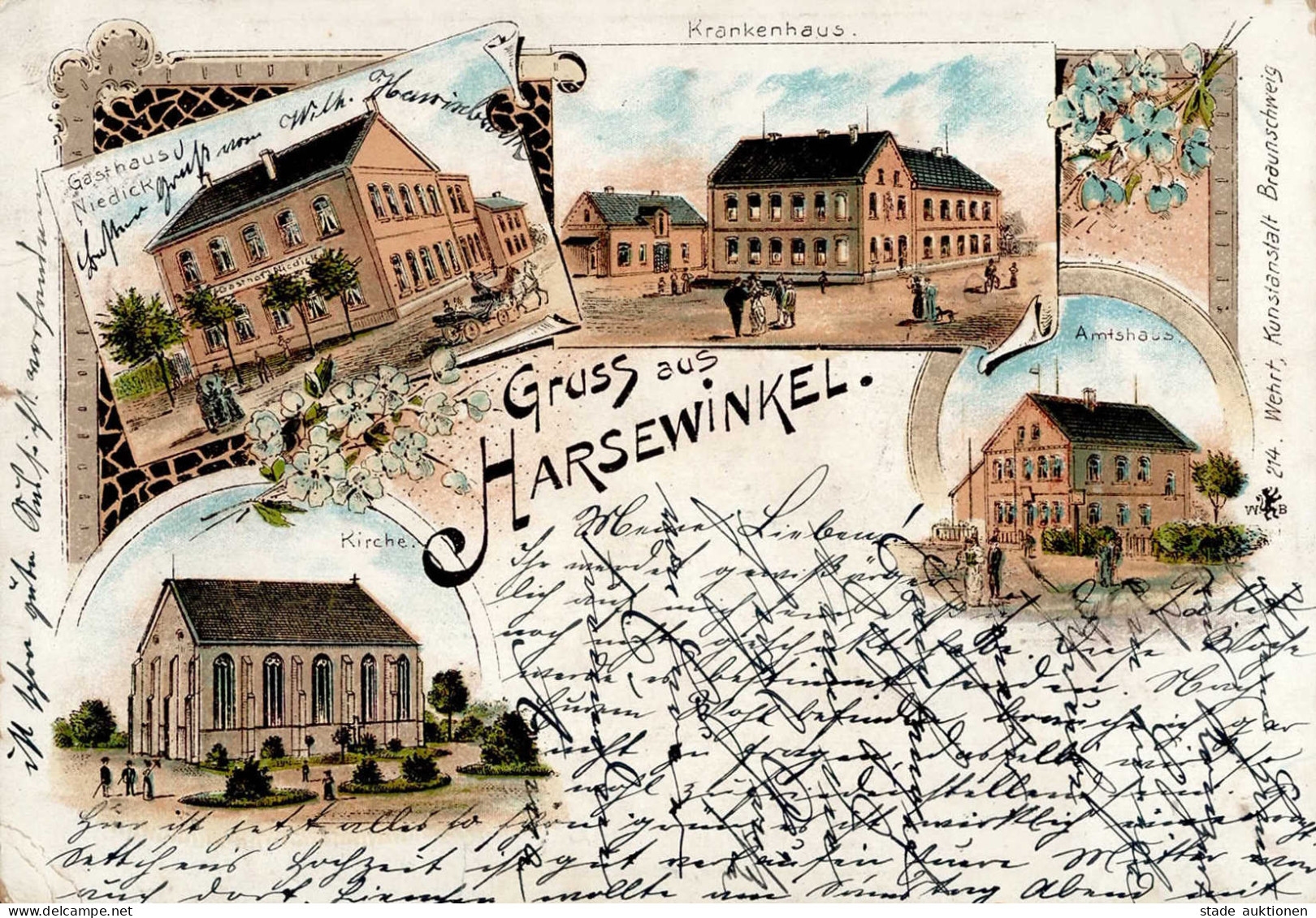 Harsewinkel (4834) Krankenhaus Gasthaus Niedick 1899 II (Stauchungen) - Other & Unclassified