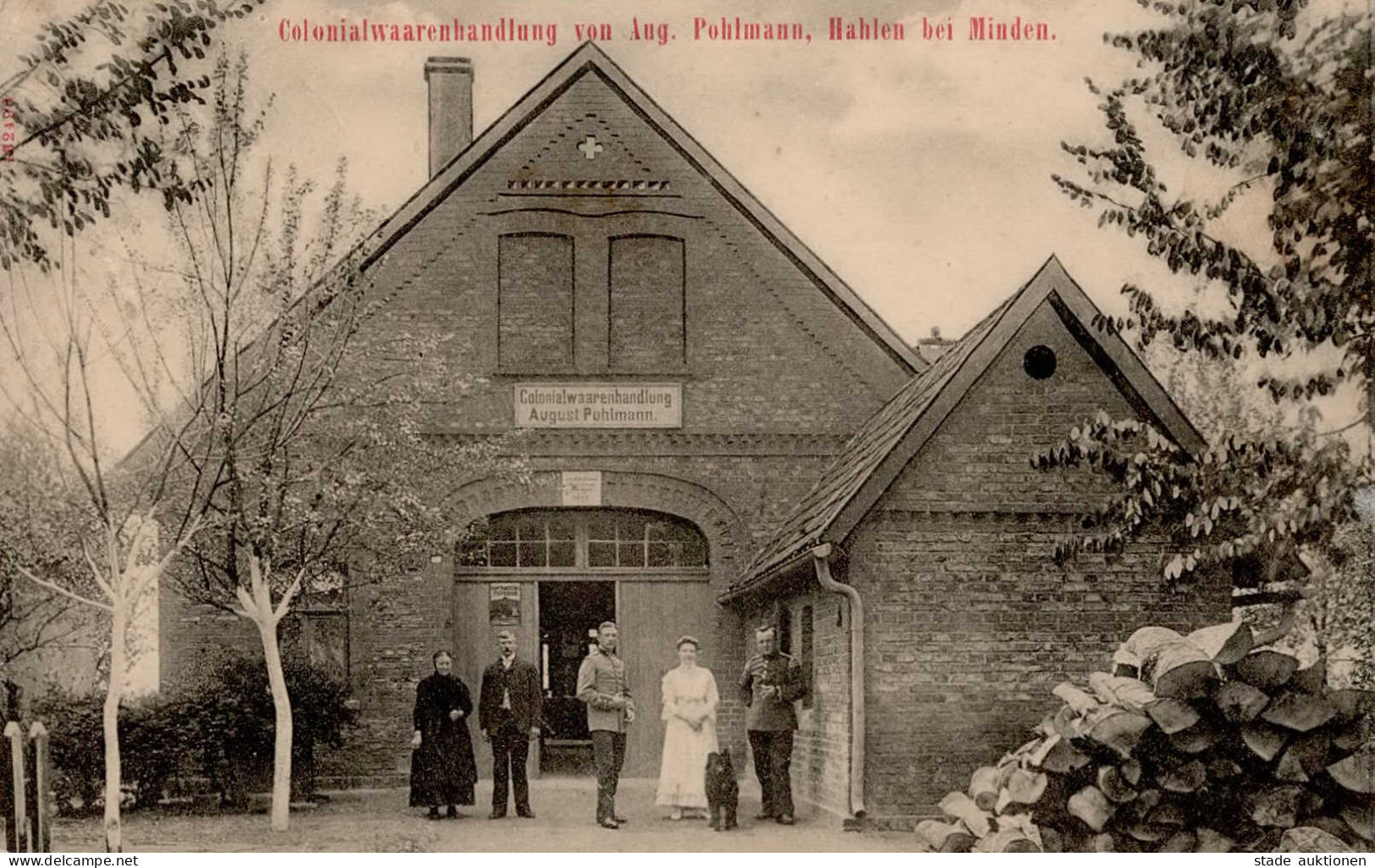 Hahlen (4950) Kolonialwarenhandlung Pohlmann 1911 II (kleine Stauchung) - Other & Unclassified