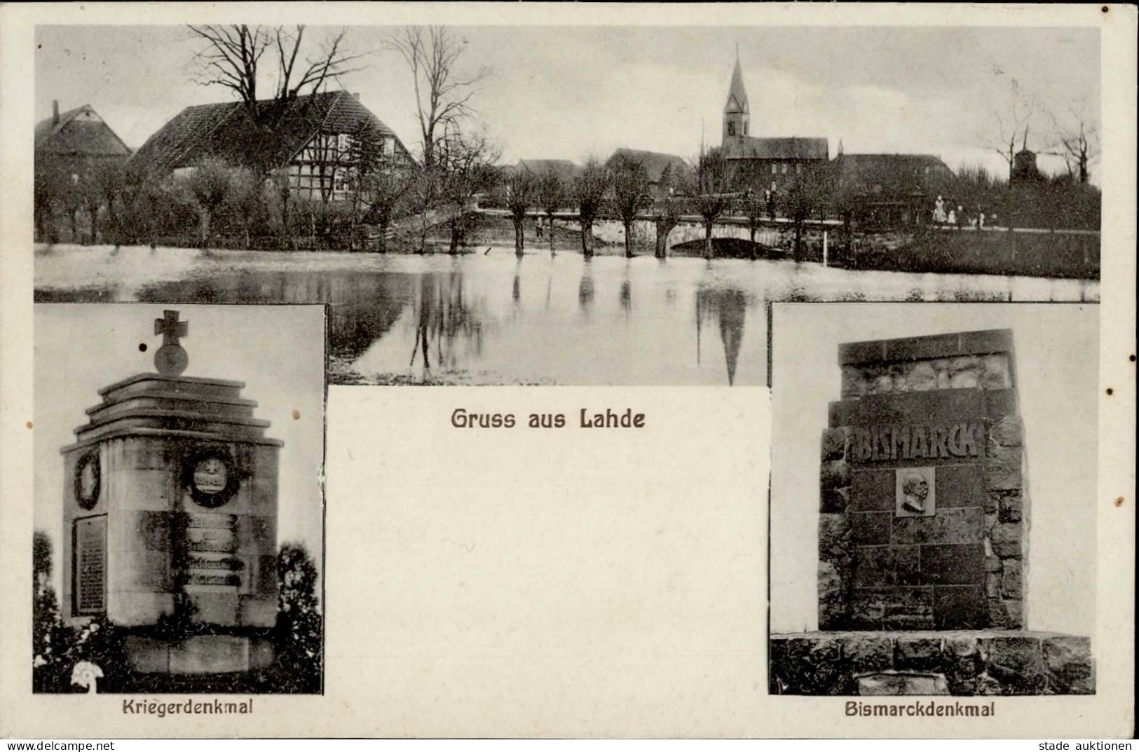 Lahde (4953) Kriegerdenkmal Bismarckdenkmal I (Marke Entfernt) - Andere & Zonder Classificatie