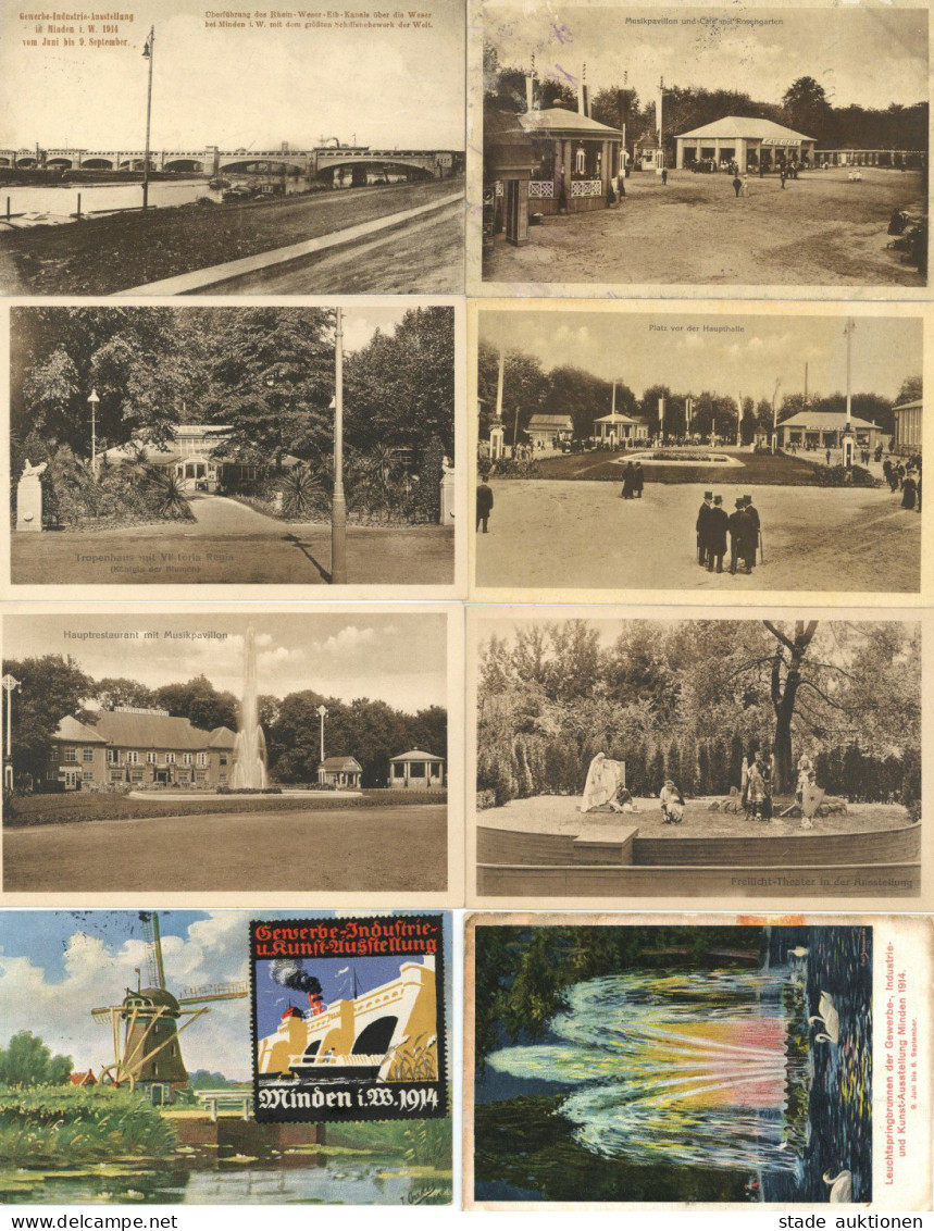 Minden (4950) Ausstellung 1914 Lot Mit 8 Ansichtskarten Expo - Minden