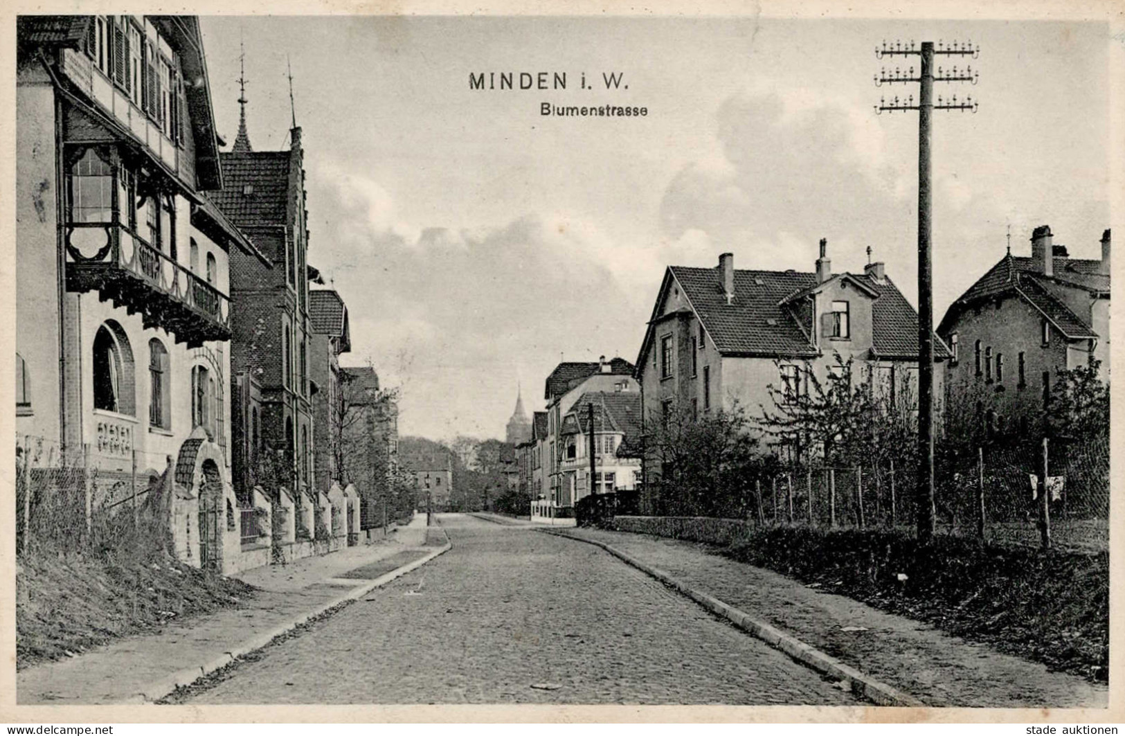 Minden (4950) Blumenstrasse 1911 II (kl. Bug Oben VS Fleckig) - Minden