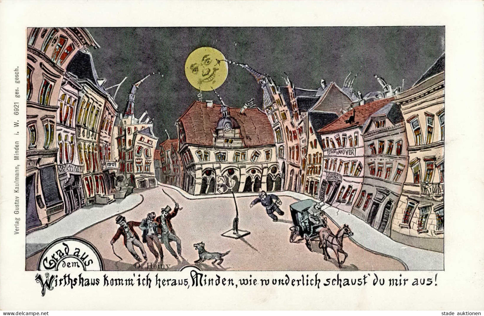 Minden (4950) Feucht-fröhliche Grüsse Künslerkarte O. Heiny I-II (Ecken Leicht Abgestossen) - Minden