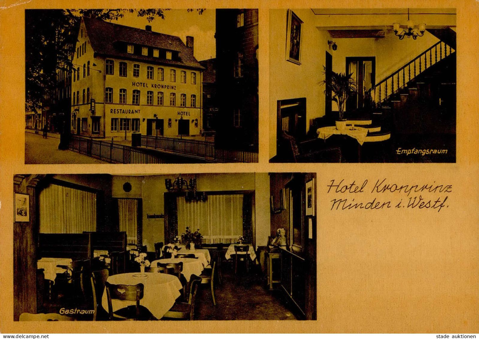 Minden (4950) Hotel Gasthaus Kronprinz Innenansicht I-II (Ecke Gestaucht Ecken Leicht Abgestossen) - Minden