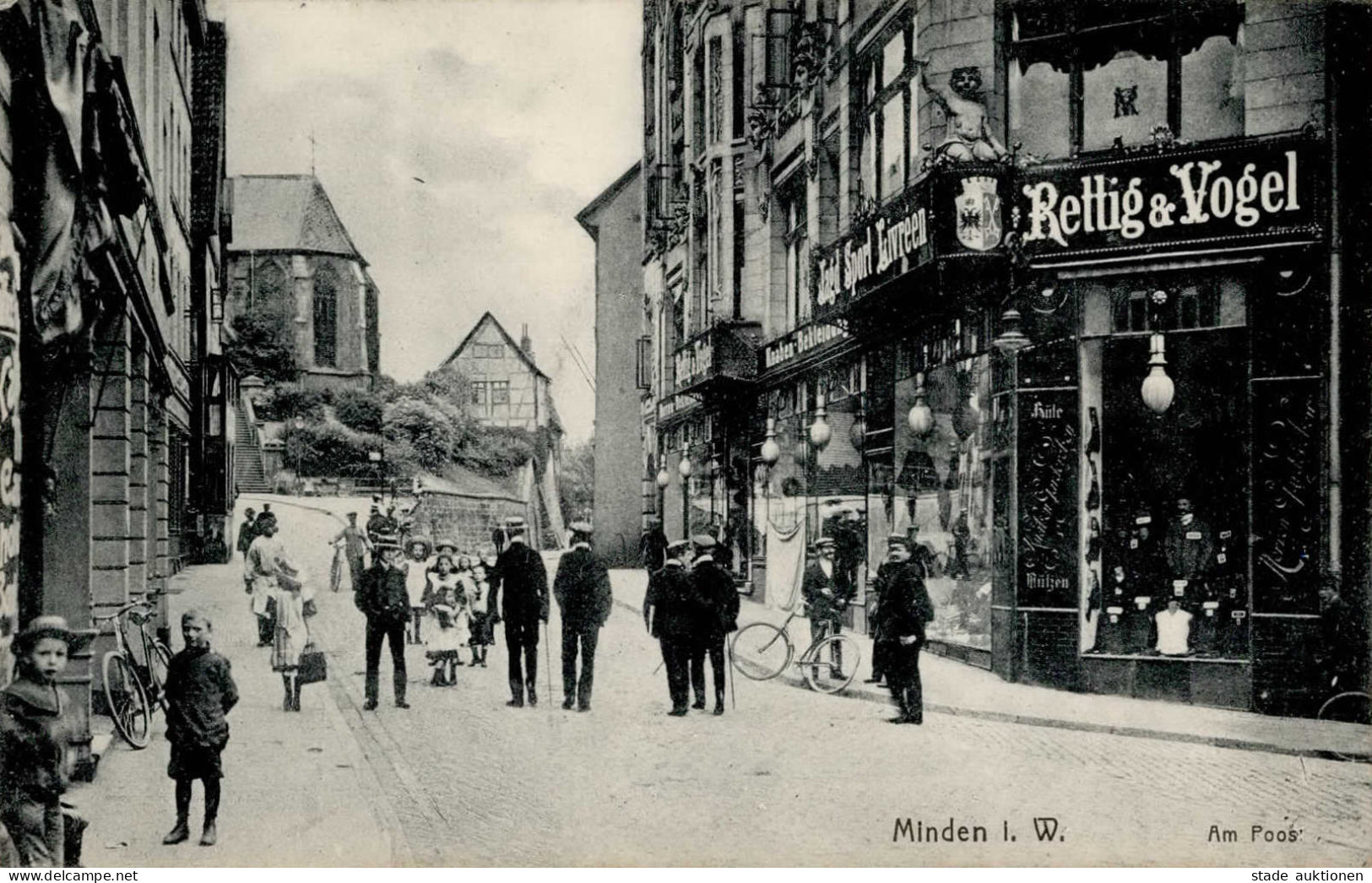 Minden (4950) Jagd- Und Sport-Handlung Rettig & Vogel Knaben-Bekleidungshandlung Fahrrad 1915 I- Cycles Chasse - Minden