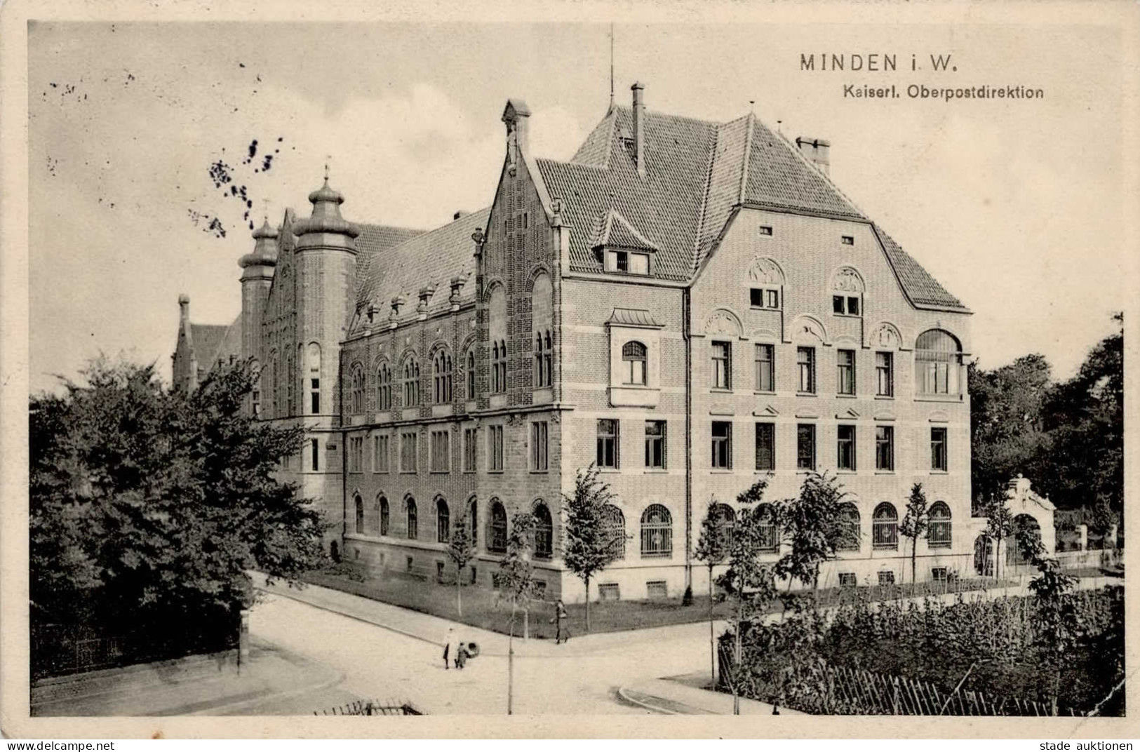 Minden (4950) Kaiserliche Oberpostdirektion Postamt 1913 I-II (Ecken Gestaucht VS Fleckig) - Minden
