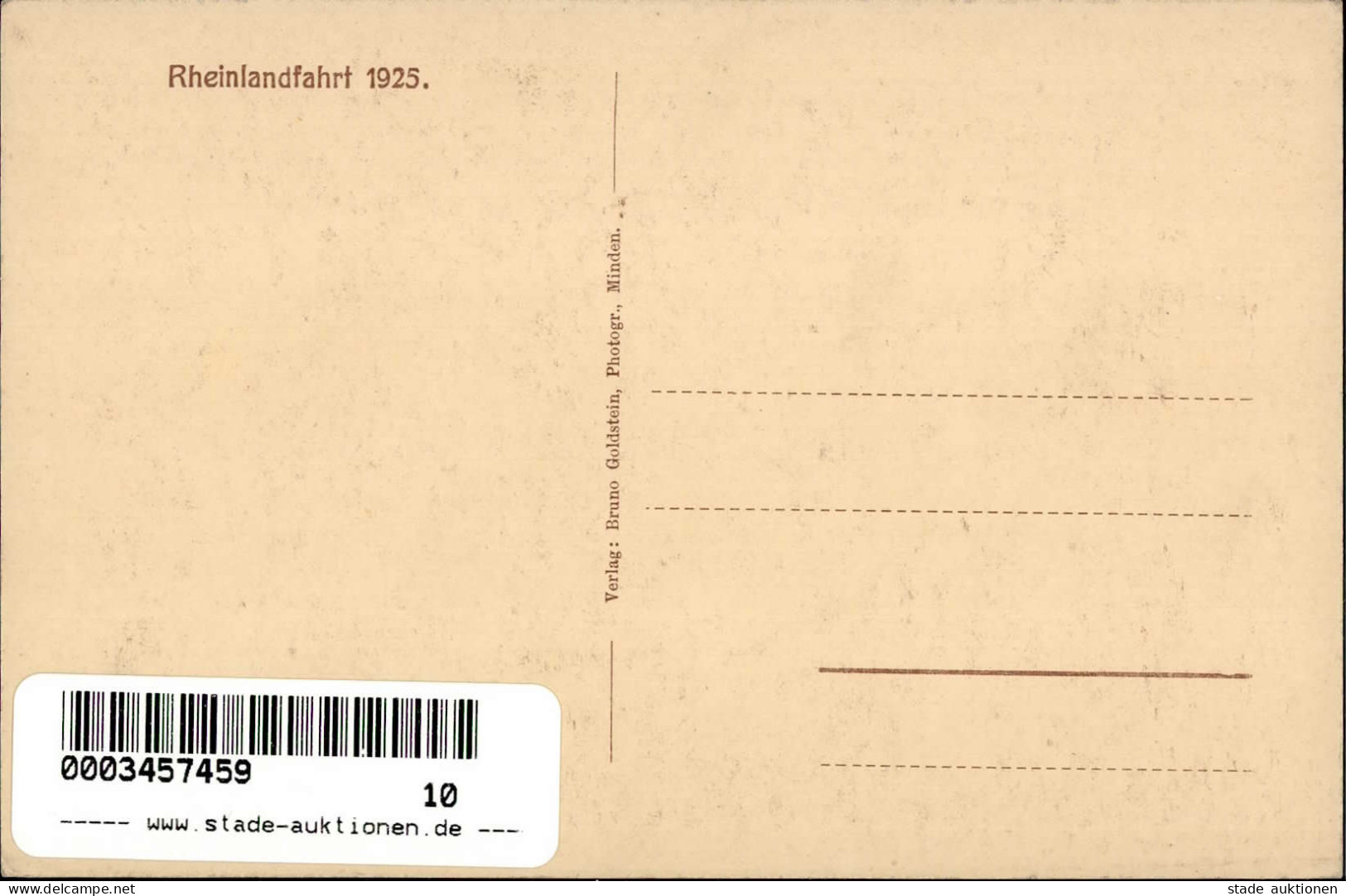 Minden (4950) Turnvater Jahn E.V. Rheinlandfahrt 1925 D.T. I- - Minden