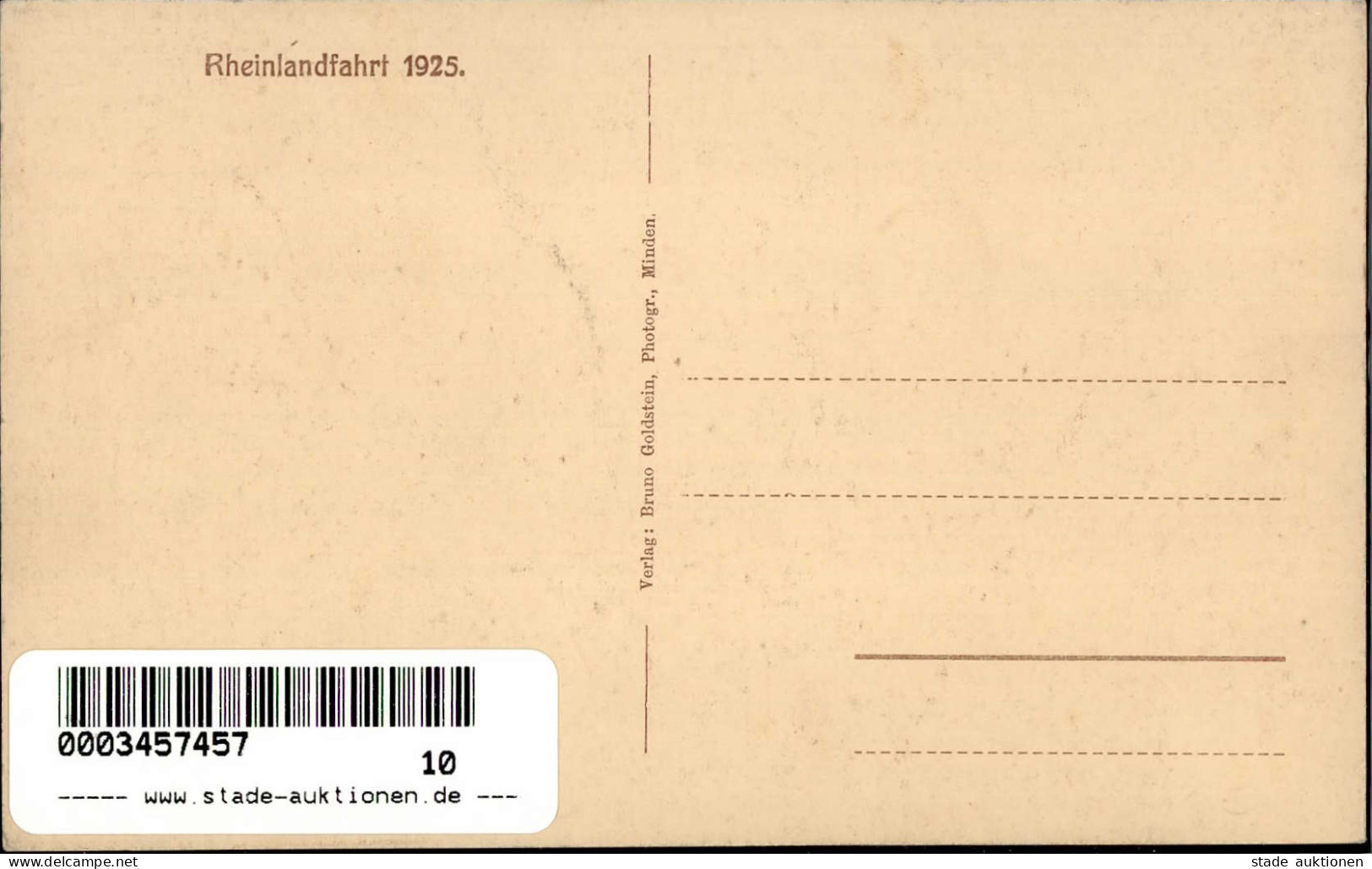 Minden (4950) Turnvater Jahn E.V. Rheinlandfahrt 1925 D.V. I- - Minden