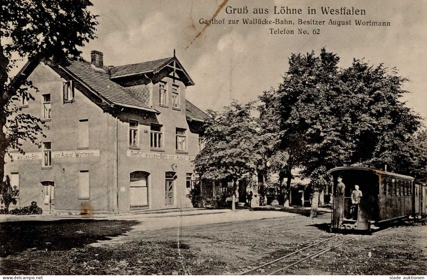 Löhne (4972) Gasthaus Zur Wallücke-Bahn Straßenbahn I-II - Loehne