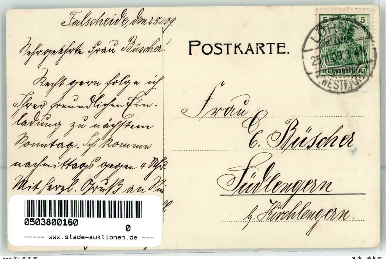 Löhne Falschheide (4972) Gasthaus Fricke 1909 I - Loehne