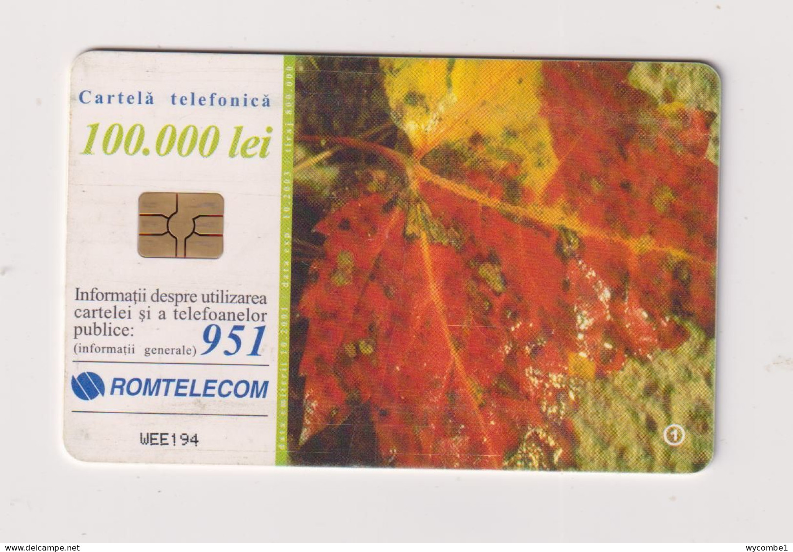 ROMANIA -  Autumn Leaves Chip  Phonecard - Rumania