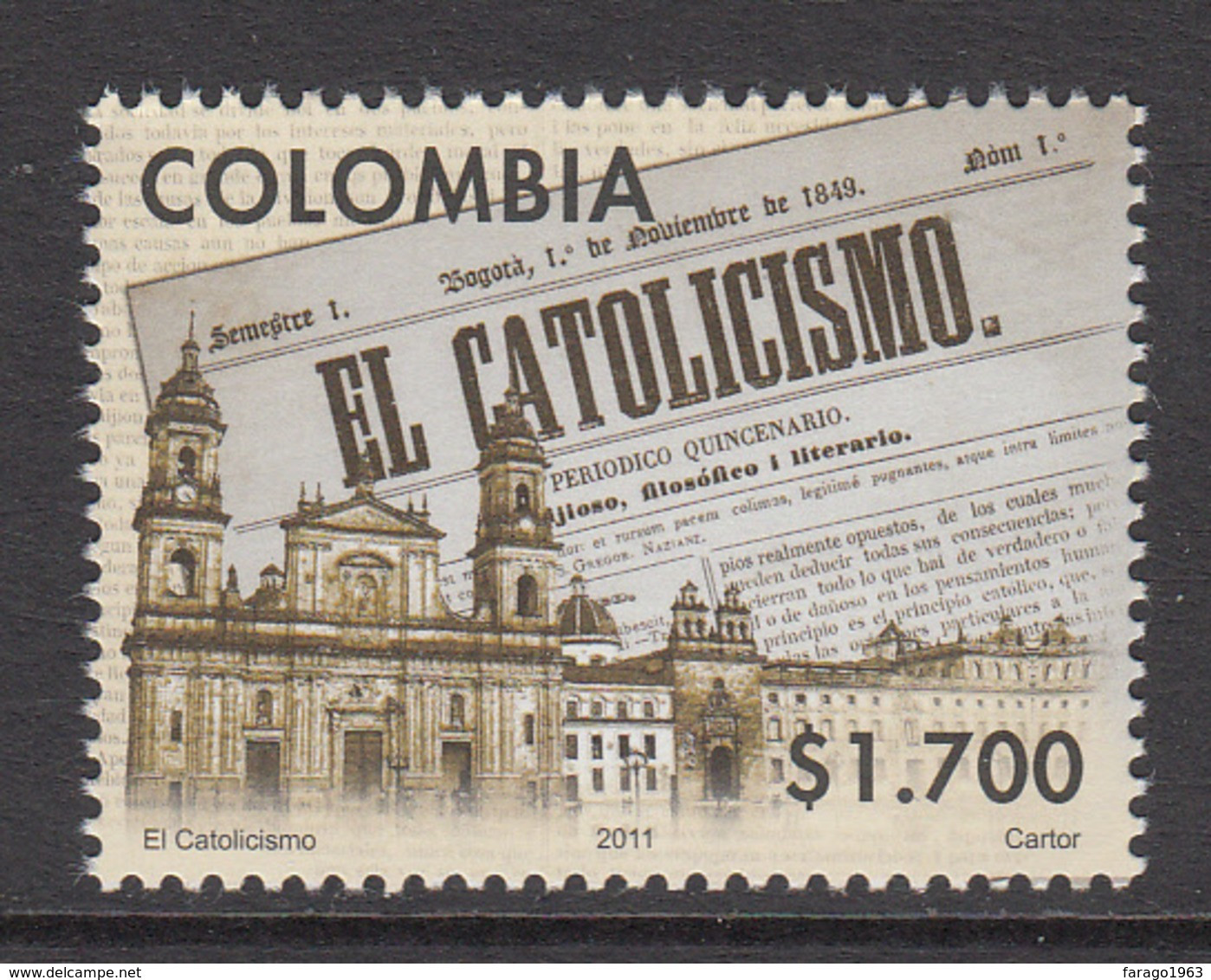 2011 Colombia Newspaper Journalism    Complete Set Of 1  MNH - Kolumbien