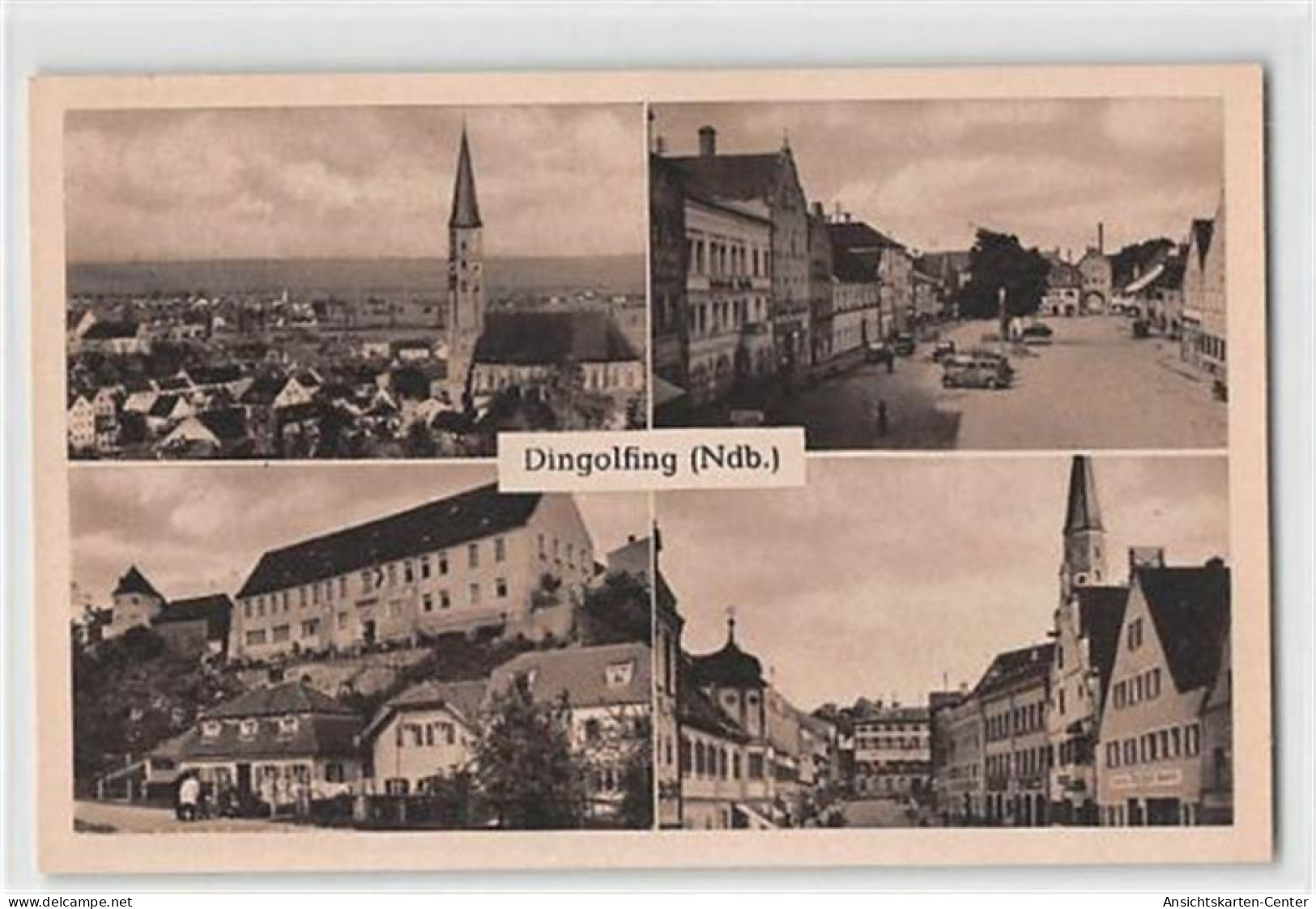 39114805 - Dingolfing, Niederbayern Mit Marienplatz Und Blick Auf Die Kirche Ungelaufen  Top Erhaltung. - Vilsbiburg