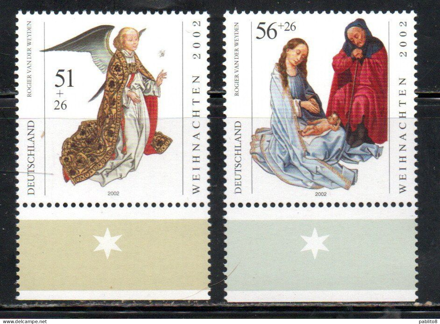 GERMANY GERMANIA ALLEMAGNE 2002 CHRISTMAS WEIHNACHTEN NATALE NOEL NAVIDAD COMPLETE SET SERIE COMPLETA MNH - Unused Stamps