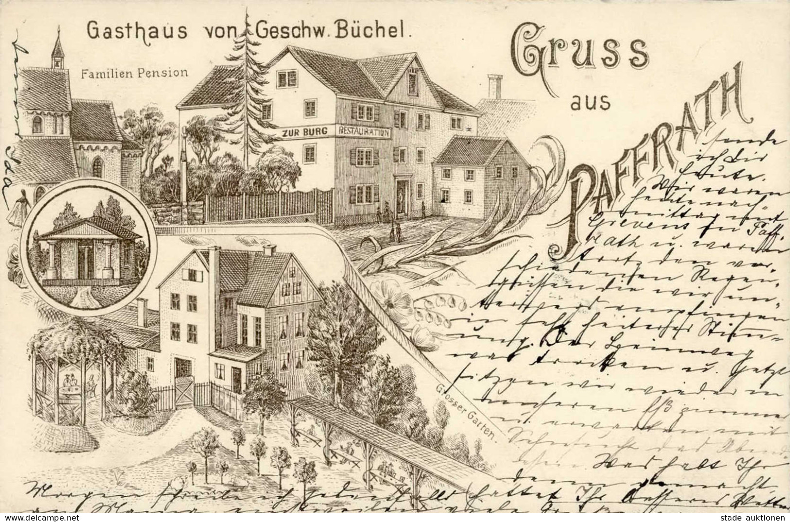 Paffrath (5060) Vorläufer Gasthaus Zur Burg Von Geschw. Büchel 1896 I-II - Other & Unclassified