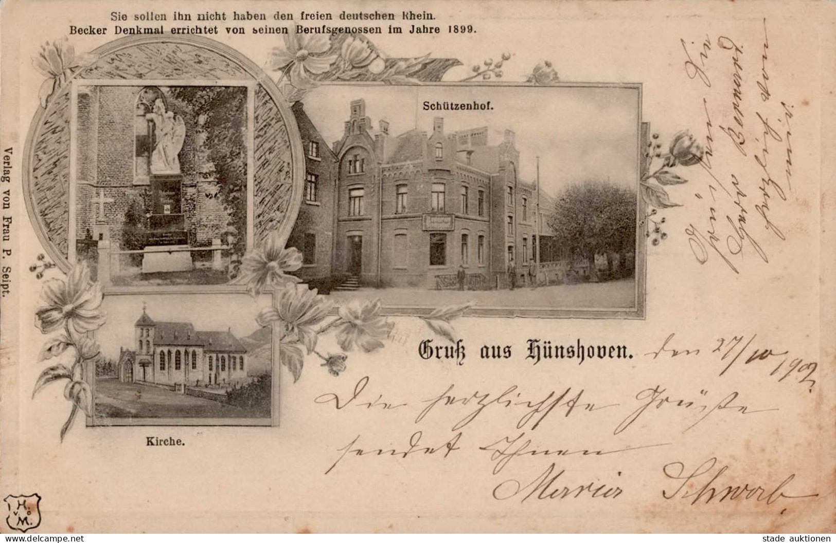 Hünshoven (5130) Gasthaus Zum Schützenhof 1902 II (Stauchung) - Other & Unclassified