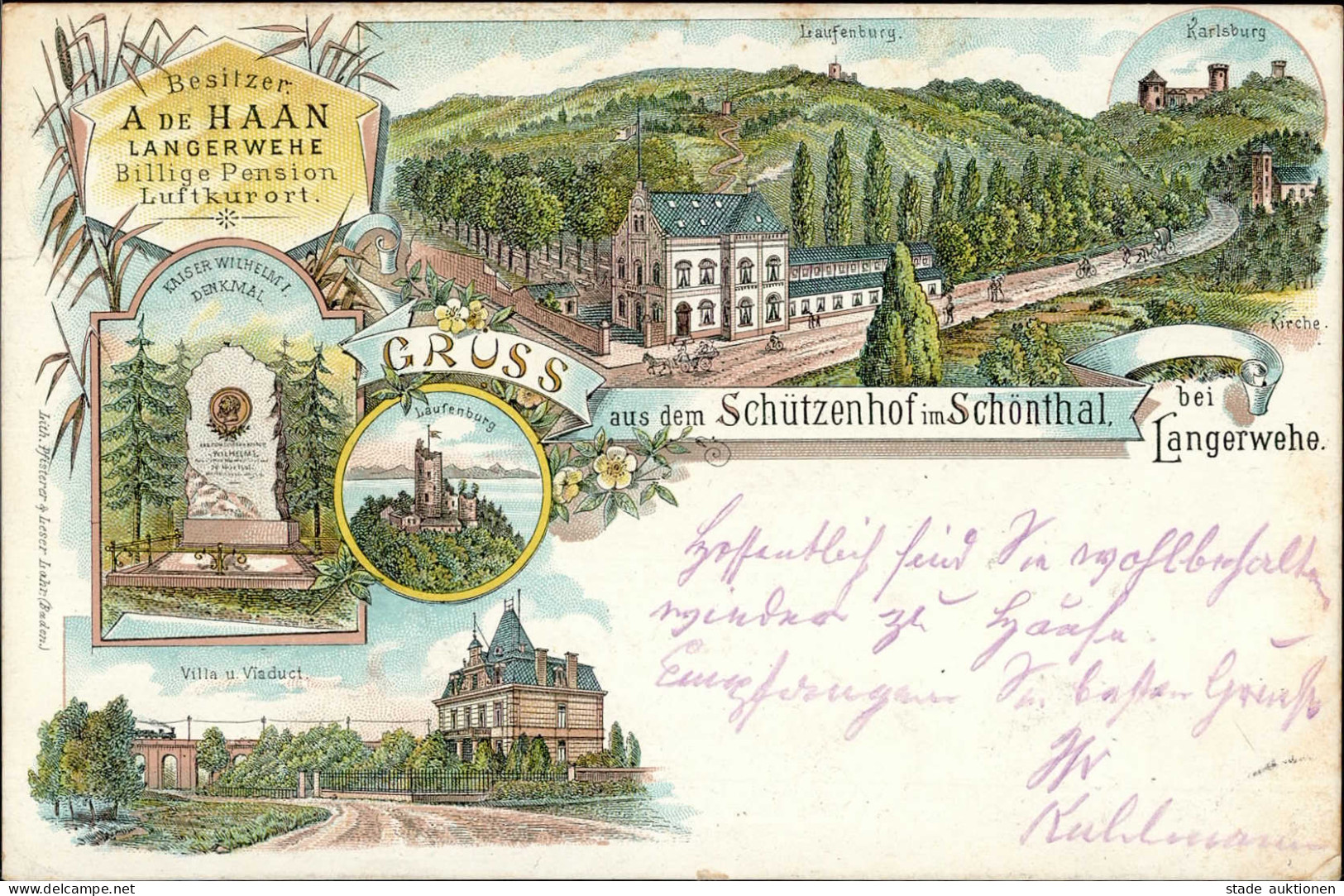 Schönthal (5163) Gasthaus Zum Schützenhof Kaiser Wilhelm I. Denkmal Eisenbahn I- Chemin De Fer - Sonstige & Ohne Zuordnung