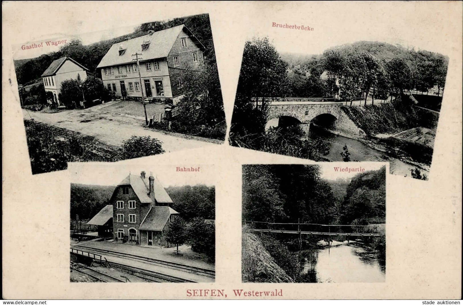 Seifen (5232) Gasthaus Wagner Brucherbrücken Bahnhof Wiedpartie 1910 I-II (fleckig) - Andere & Zonder Classificatie