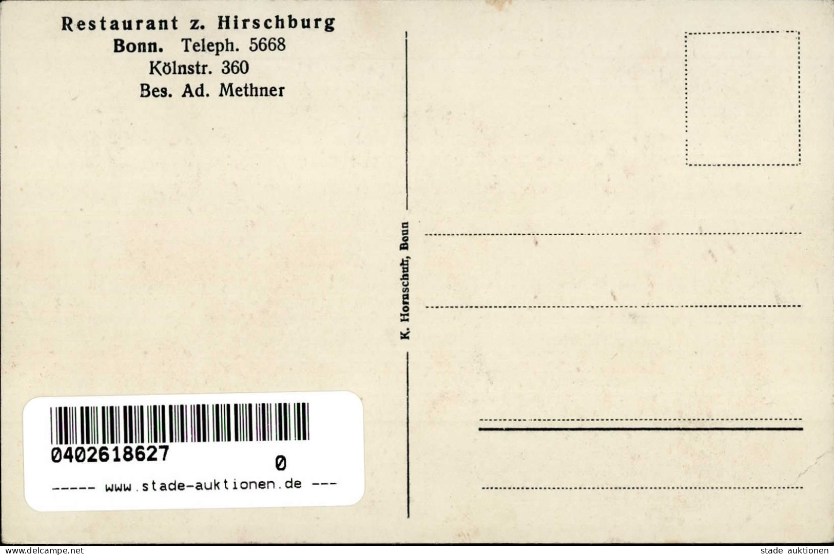 Bonn (5300) Gasthaus Zur Hirschburg I - Bonn