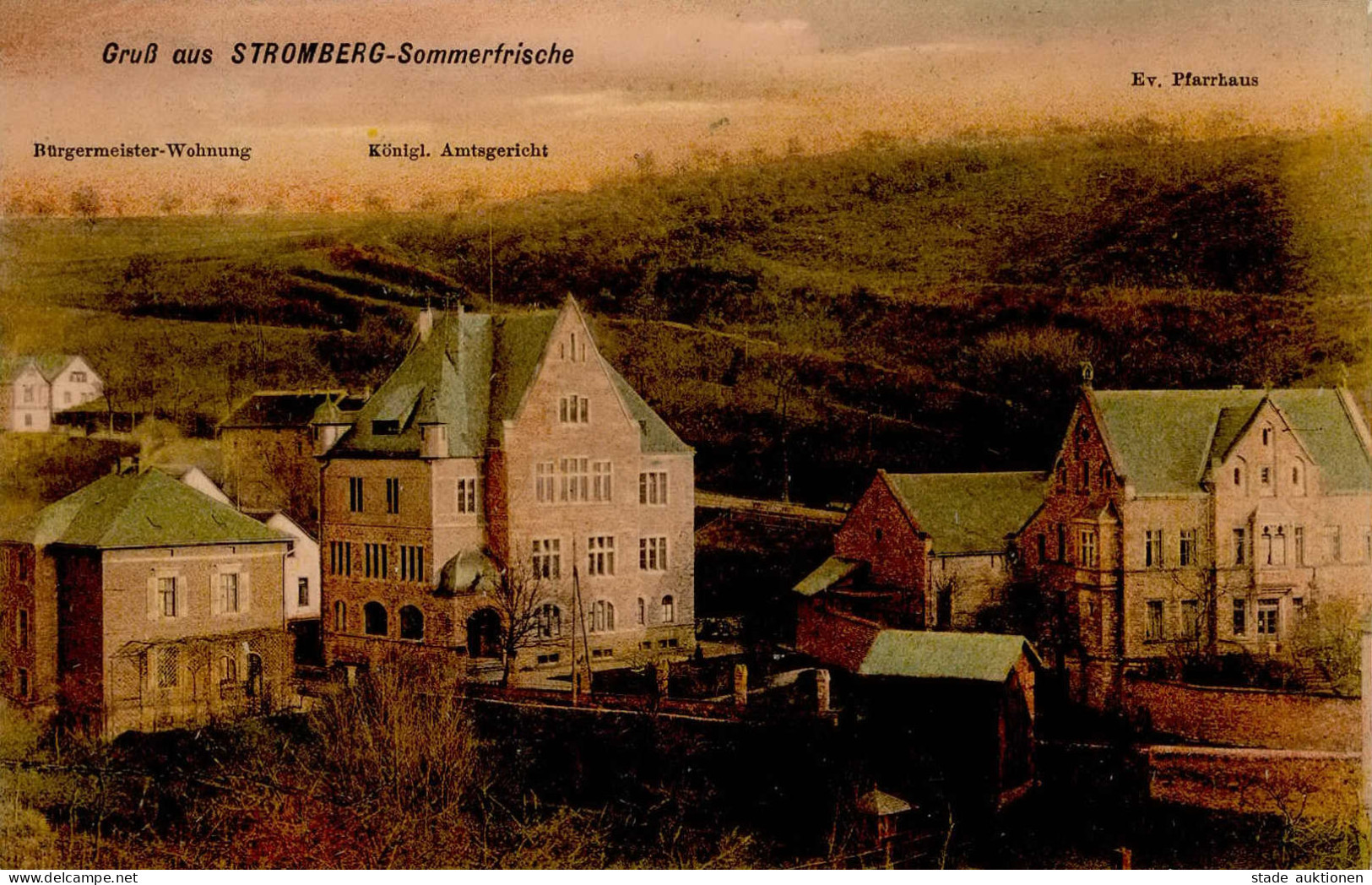 Stromberg (5413) Bürgermeister-Wohnung Kgl. Amtsgericht Ev. Pfarrhaus 1908 I- - Andere & Zonder Classificatie