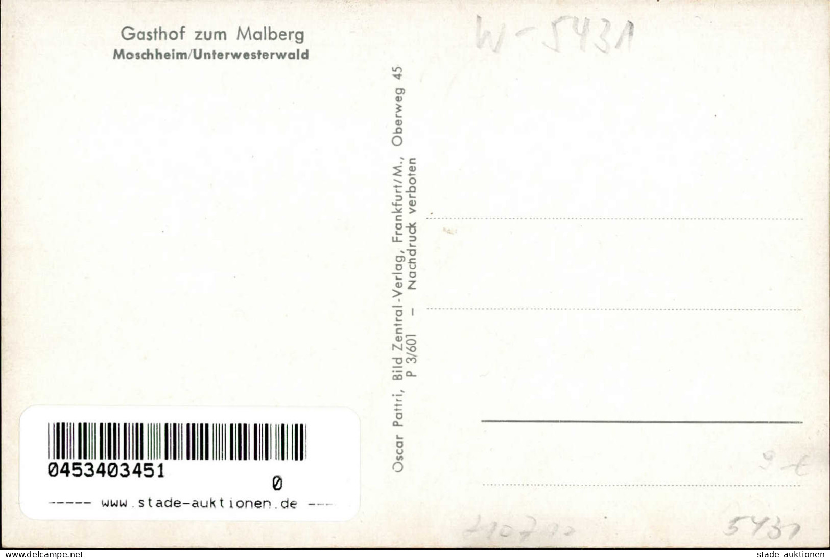 MOSCHHEIM,Ww (5431) - Gasthof Zum Malberg I - Other & Unclassified