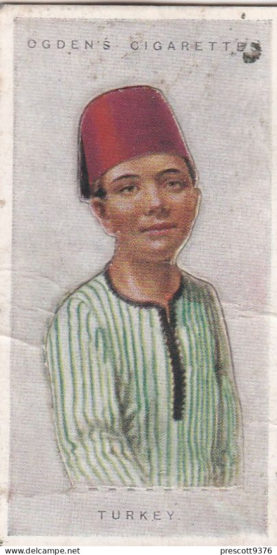 48 Turkey - Children Of All Nations 1924  - Ogdens  Cigarette Card - Original, Antique, Push Out - Ogden's