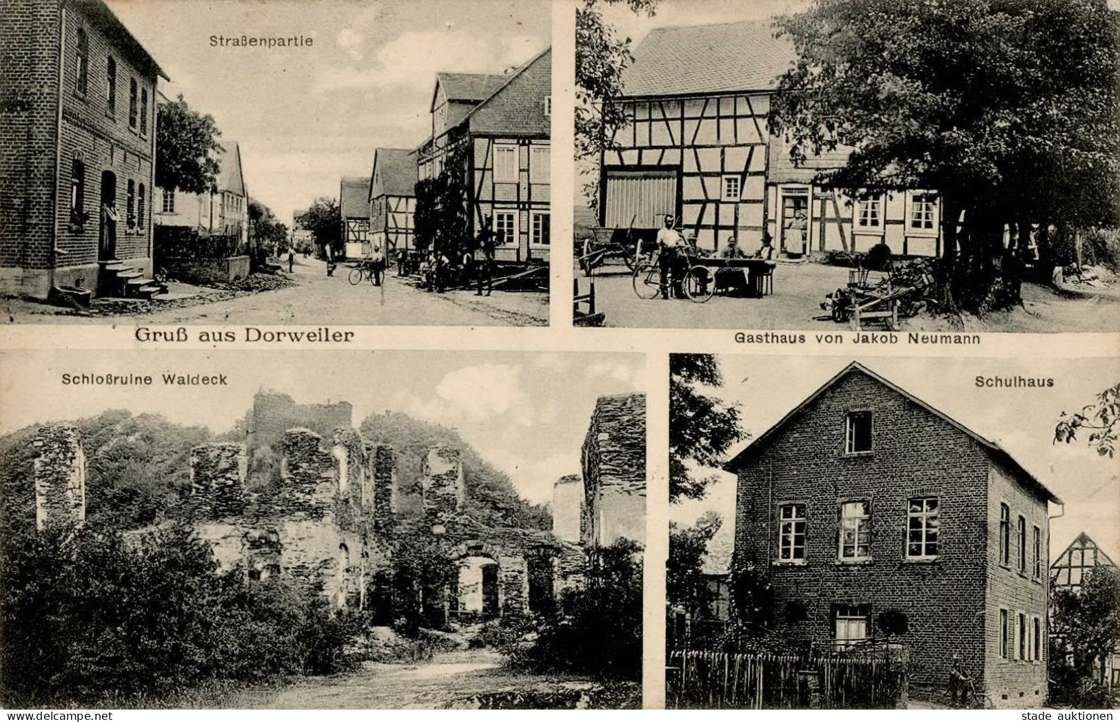 Dorweiler (5449) Gasthaus Neumann Schulhaus 1918 I- - Other & Unclassified