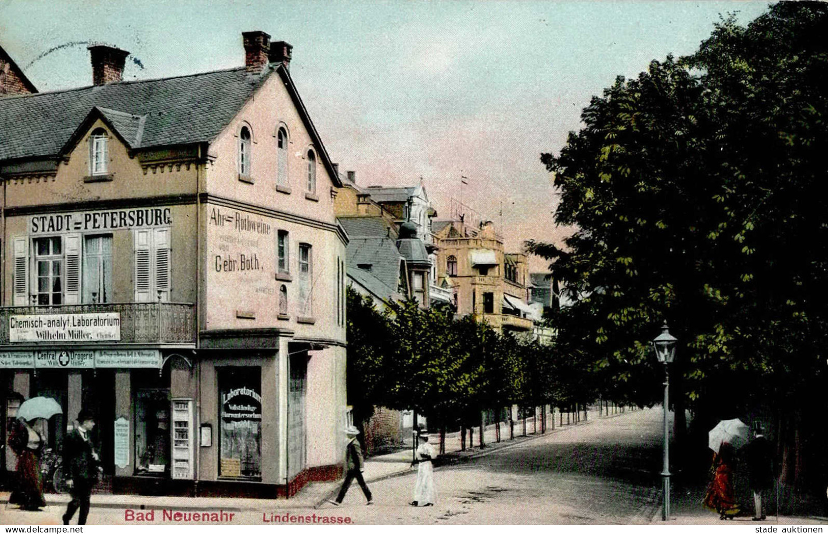 Bad Neuenahr (5483) Lindenstrasse Gasthaus Stadt Petersburg 1911 I - Other & Unclassified