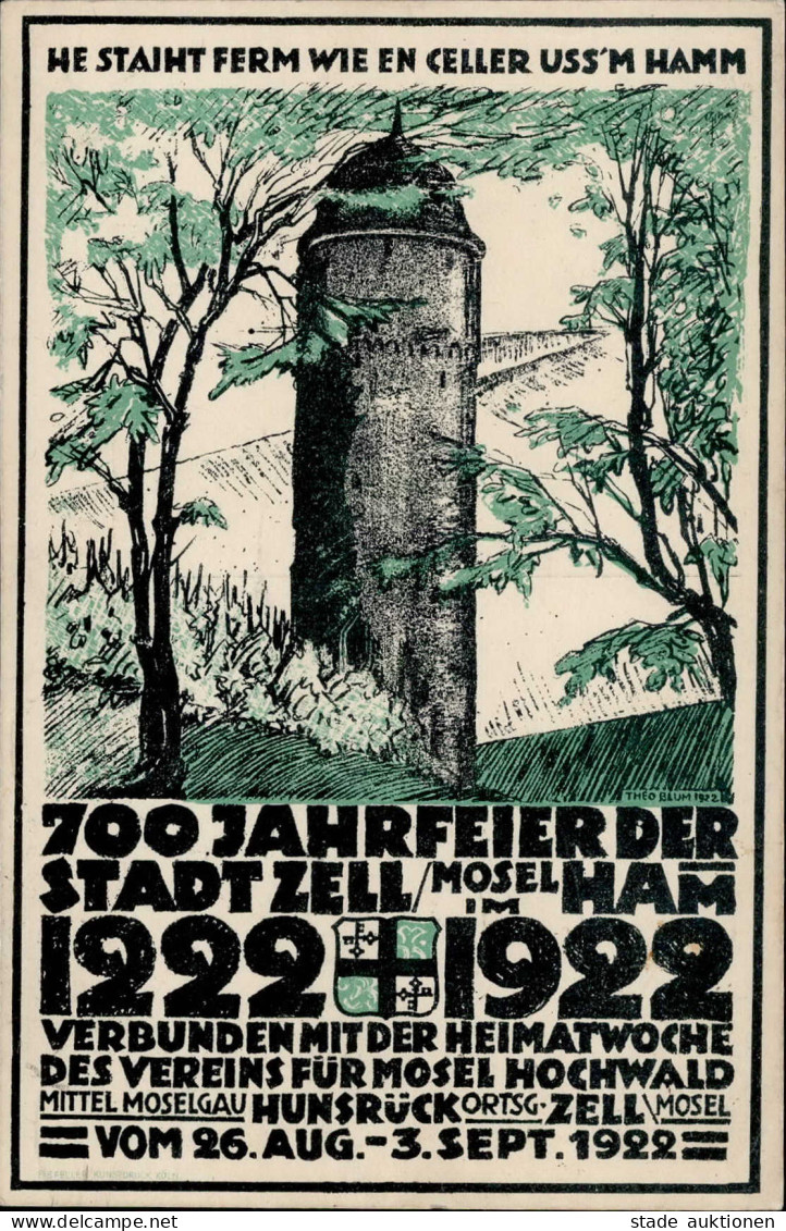 Zell (5583) 700 Jahrfeier 1922 Künstlerkarte I-II (Stauchung) - Other & Unclassified