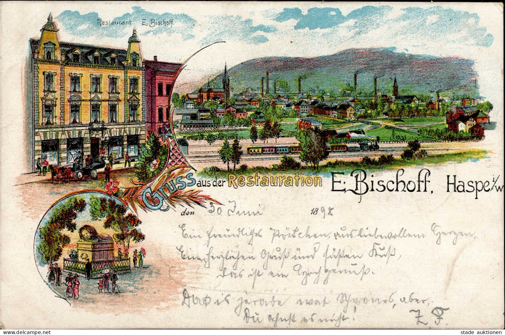 Haspe (5800) Gasthaus Bischoff Eisenbahn 1898 I- Chemin De Fer - Hagen