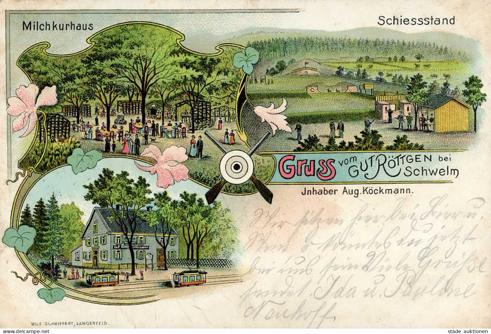 Schwelm (5830) Gasthaus Zum Gut Röttgen Straßenbahn Schießstand 1905 I-II - Schwelm