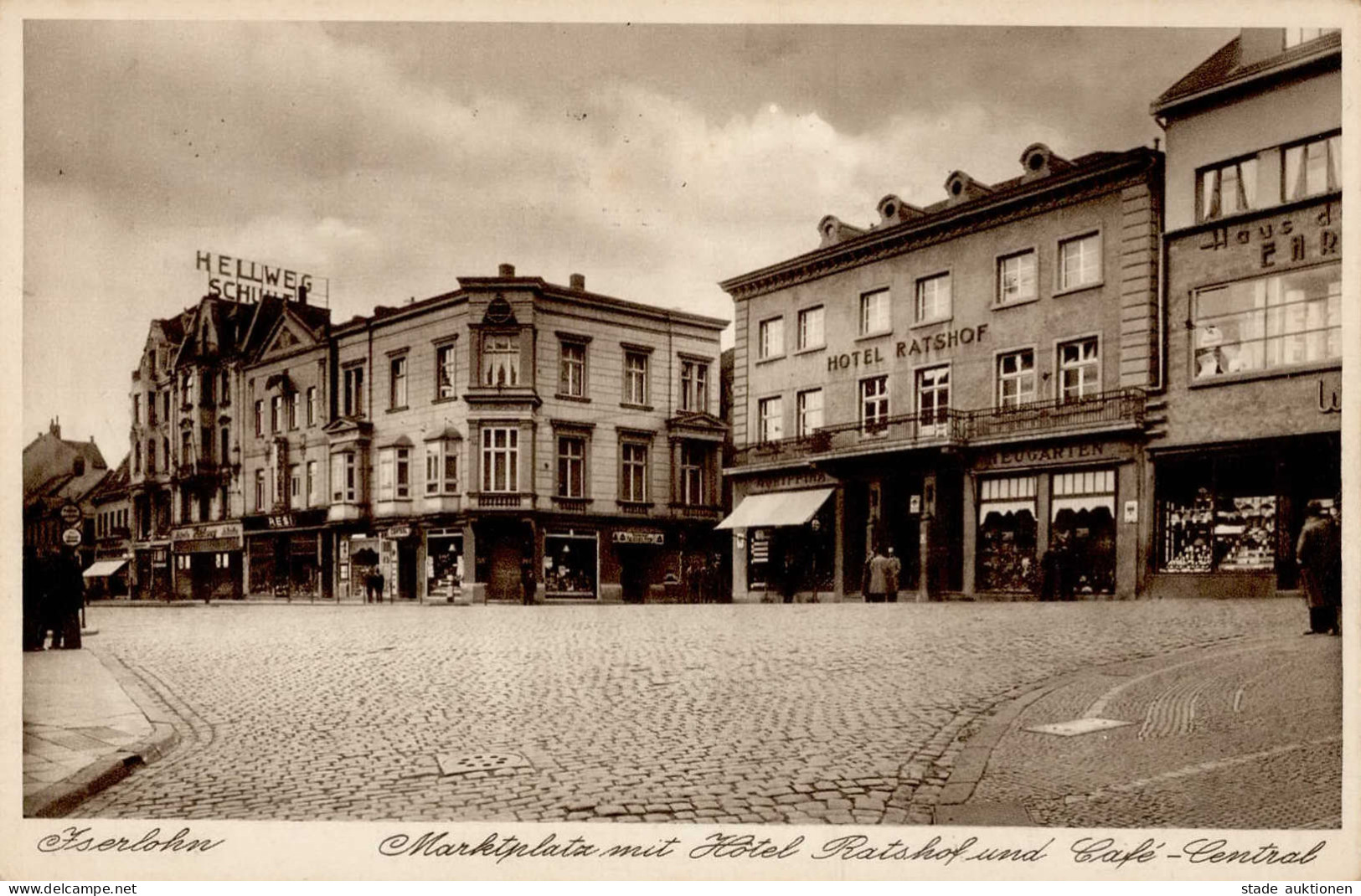 Iserlohn (5860) Marktplatz Hotel Ratshof Handlungen 1934 I-II - Autres & Non Classés