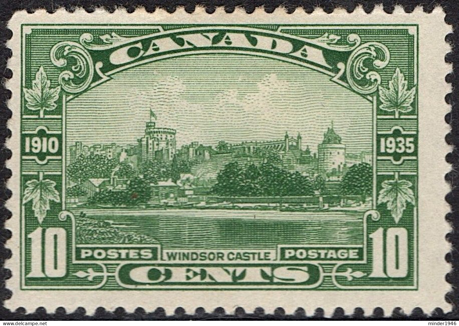 CANADA 1935 10c Green Windsor Castle SG335 MH - Used Stamps