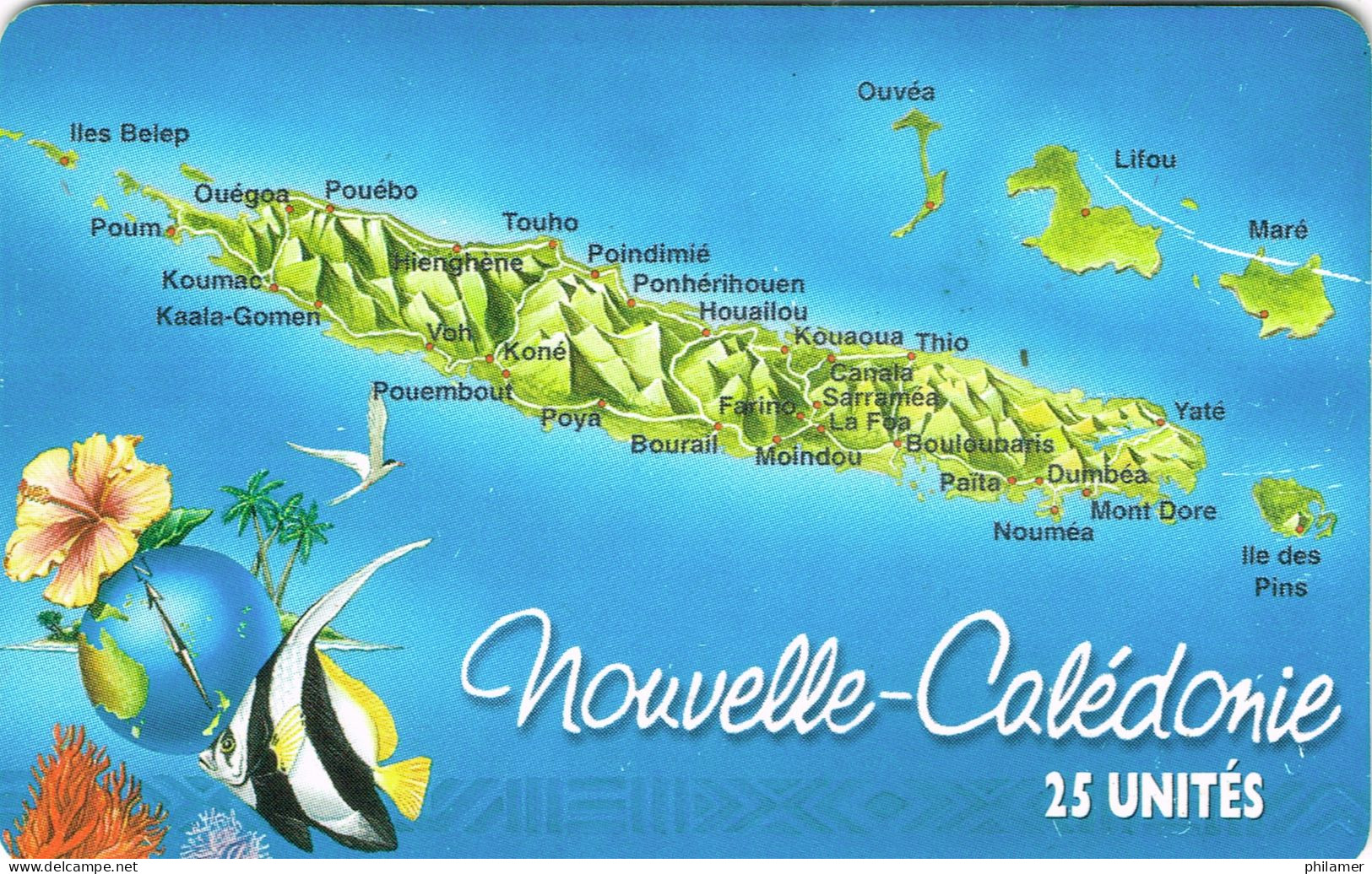 NOUVELLE CALEDONIE NEW CALEDONIA Telecarte Phonecard NC63 PUZZLE 3 CARTE GLOBE POISSON FLEUR UT BE - New Caledonia