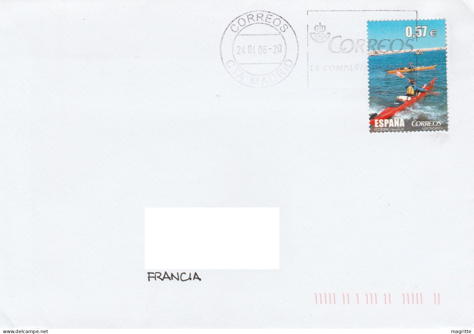 Espagne  2005 Kayak Canoë Sur Lettre Voyagée Sports Extremes Spain Espana Real Travelled Letter Extreme Sport Kayaking - Canoe