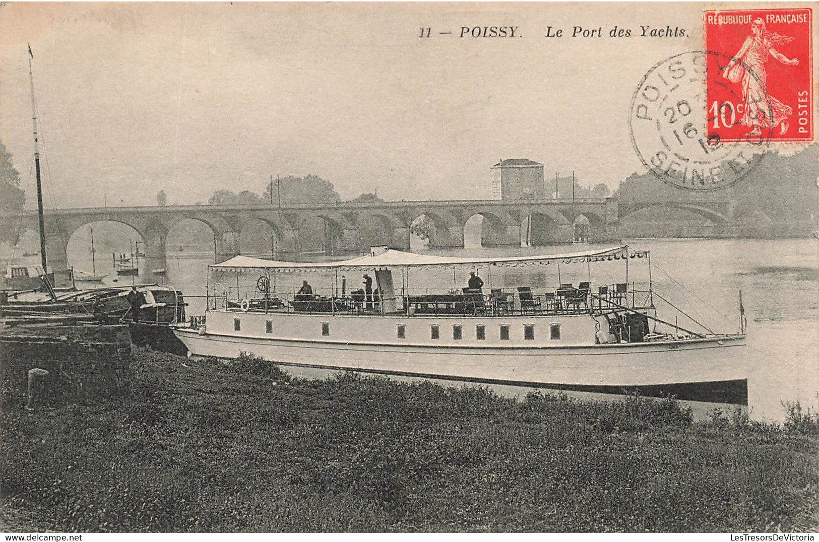 FRANCE - Poissy - Vue Sur Le Port Des Yachts - Animé - Bateaux - Pont - Carte Postale Ancienne - Poissy