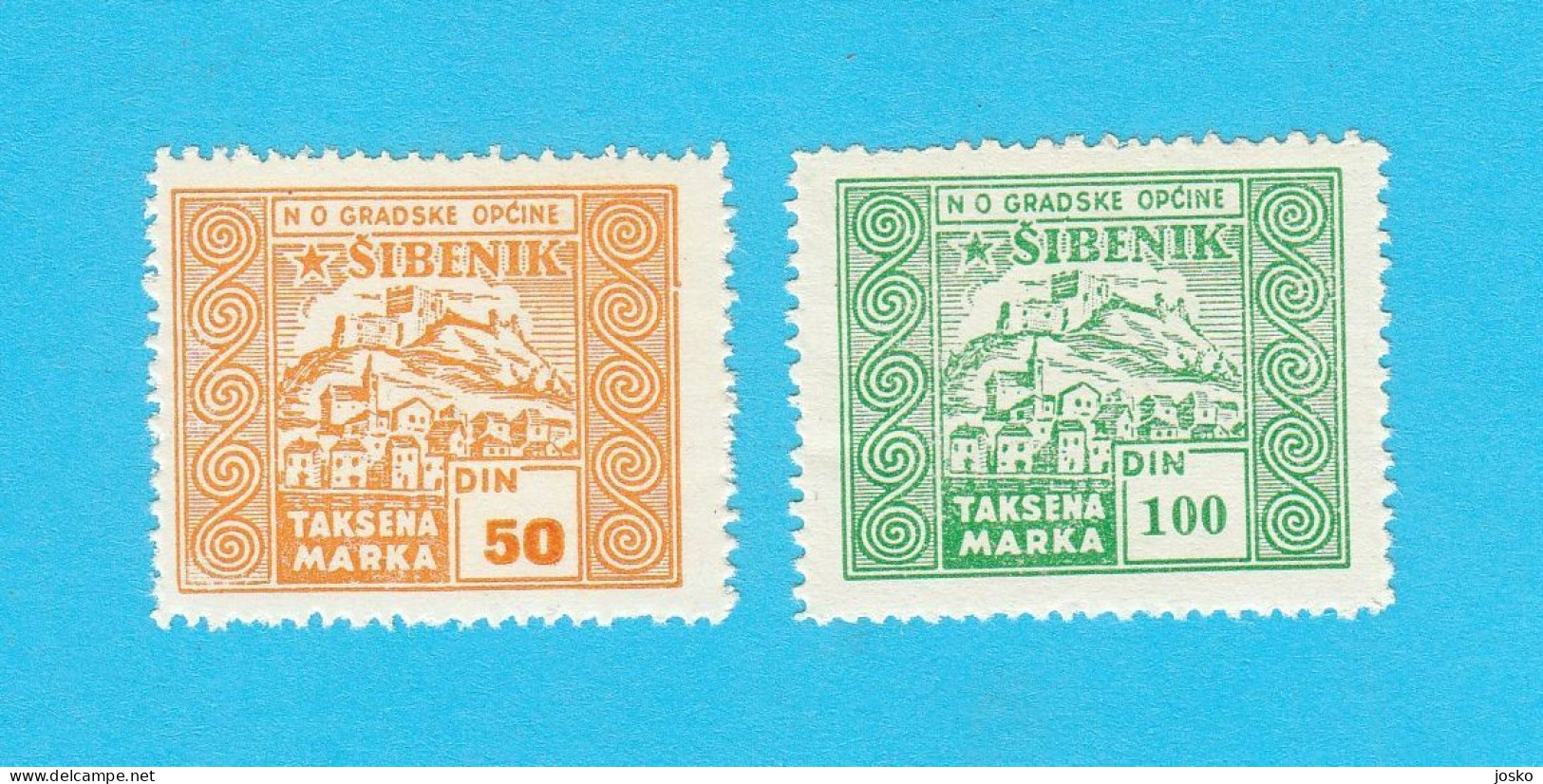 N.O. GRADSKE OPĆINE ŠIBENIK Croatia Yugoslavia Lot Of 2. Tax Stamp * Revenue Timbre Fiscal Steuerstempel Bollo Fiscale - Otros & Sin Clasificación